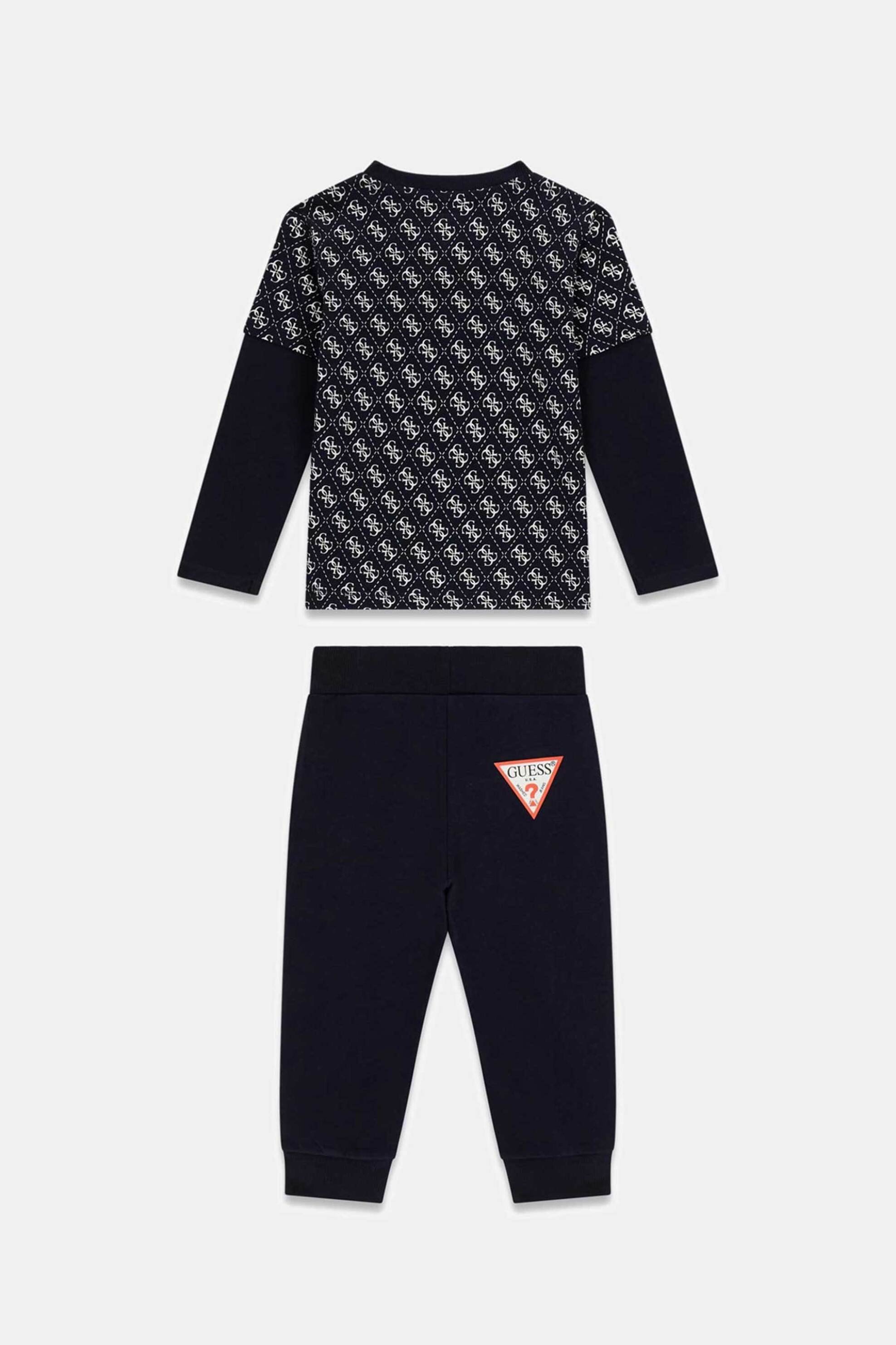 Guess παιδικό σετ με μπλούζα με all over print και παντελόνι φόρμας - N5YG00K8HM4 Μπλε Σκούρο φωτογραφία