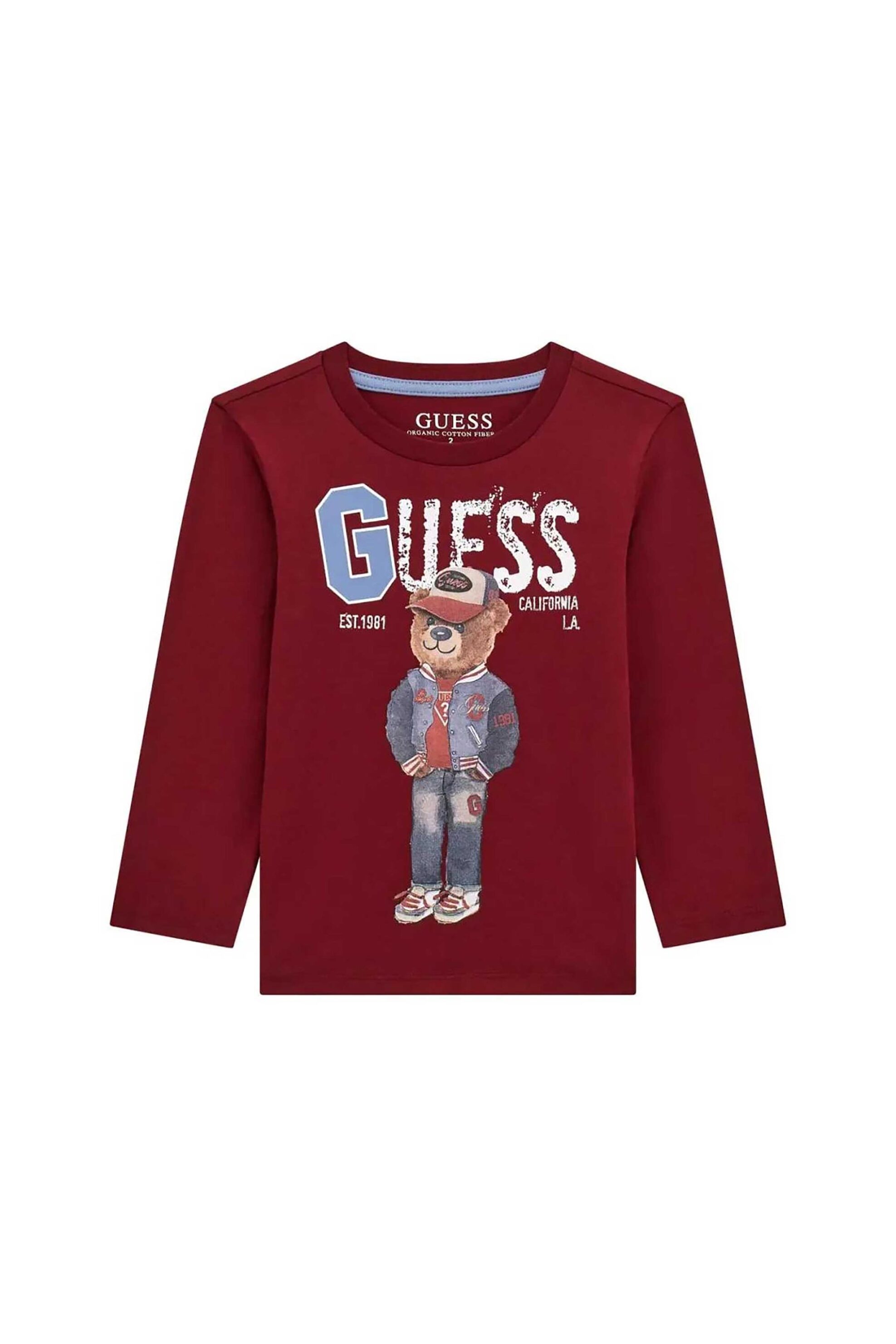 Guess παιδική μπλούζα με print - N5YI23K8HM4 Μπορντό