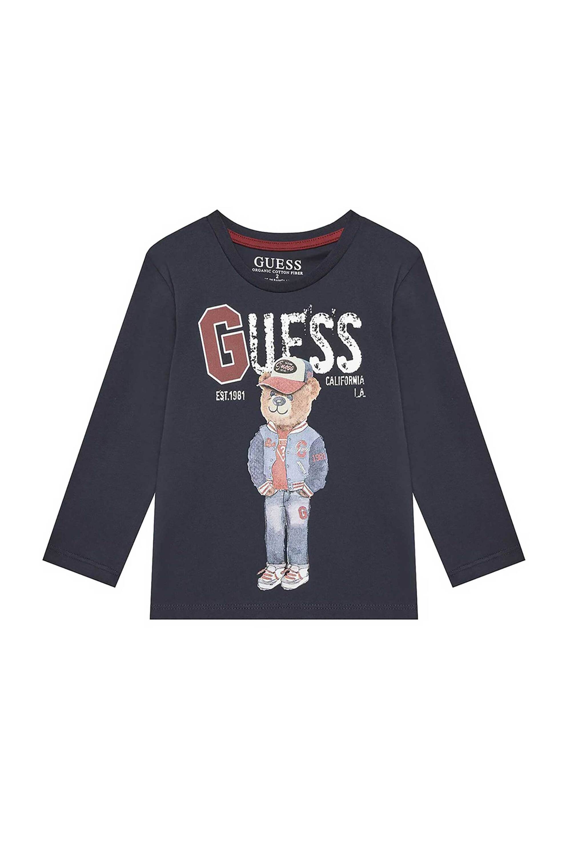 Guess παιδική μπλούζα με print - N5YI23K8HM4 Μπλε Σκούρο