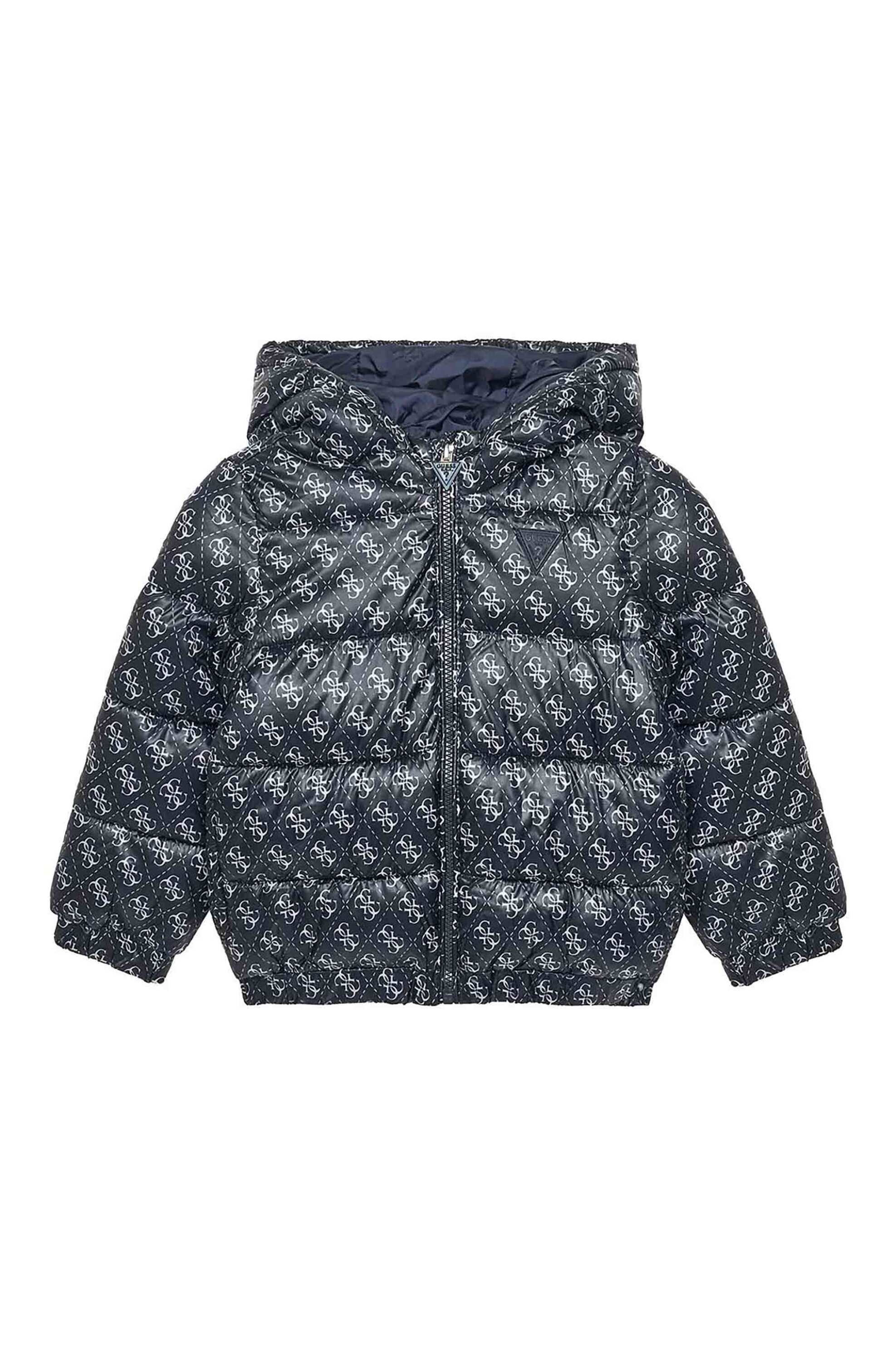 GUESS Guess παιδικό μπουφάν καπιτονέ με all-over print - N5YL05WEGY0 Μπλε Σκούρο