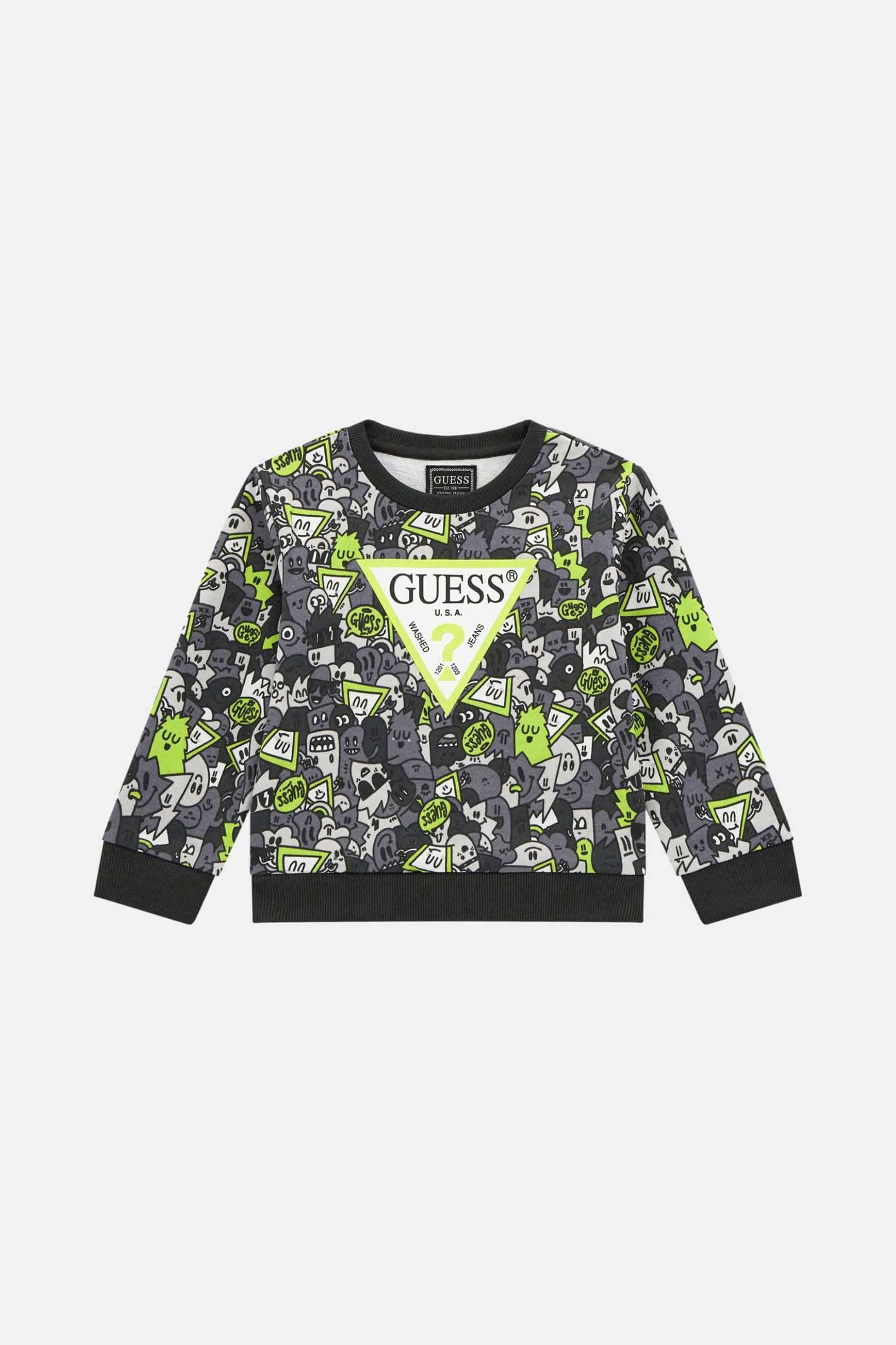 GUESS Guess παιδικό φούτερ με all-over print - N5YQ00KA6R4 Πράσινο