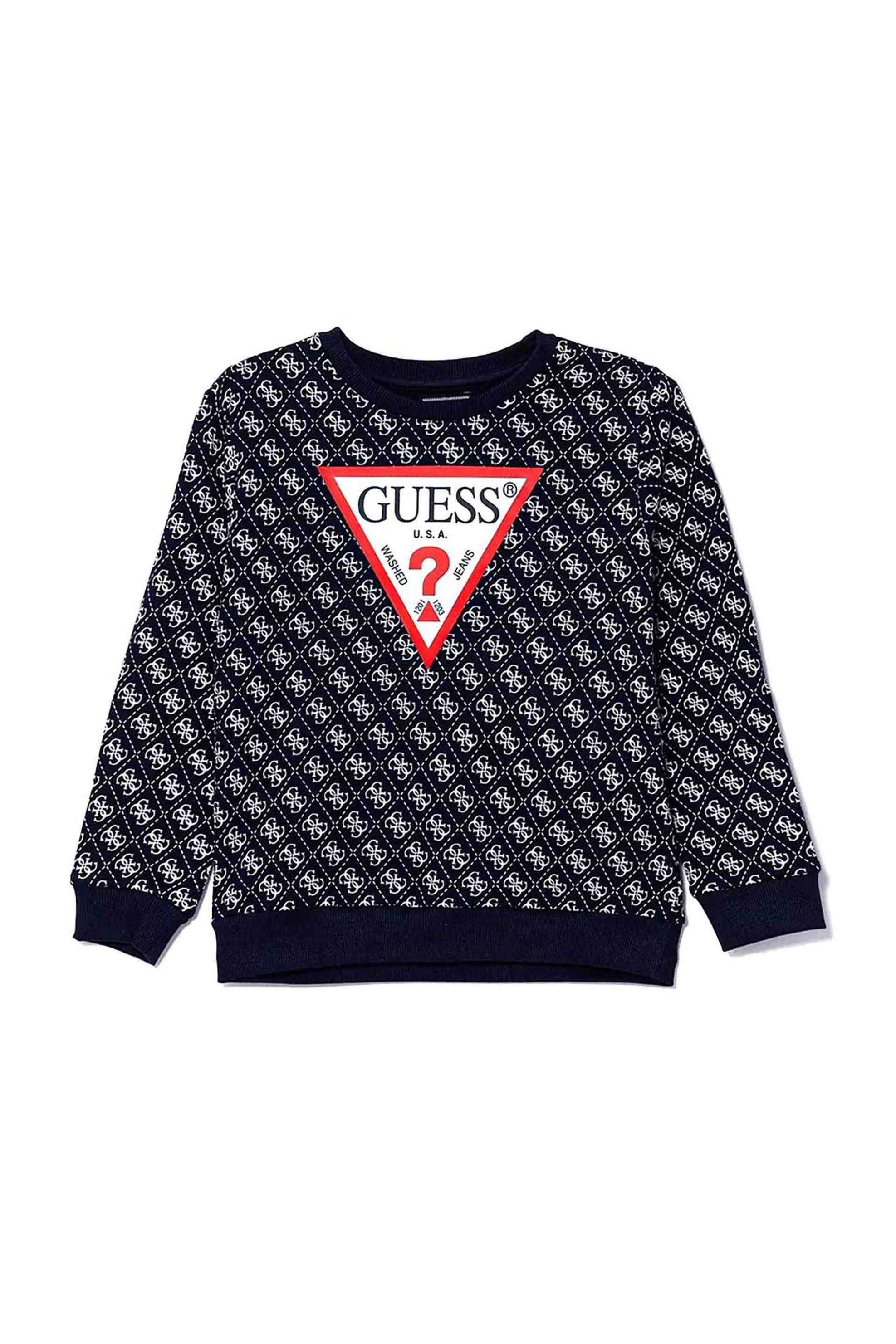 Guess παιδικό φούτερ με all-over print - N5YQ00KA6R4 Μπλε Σκούρο