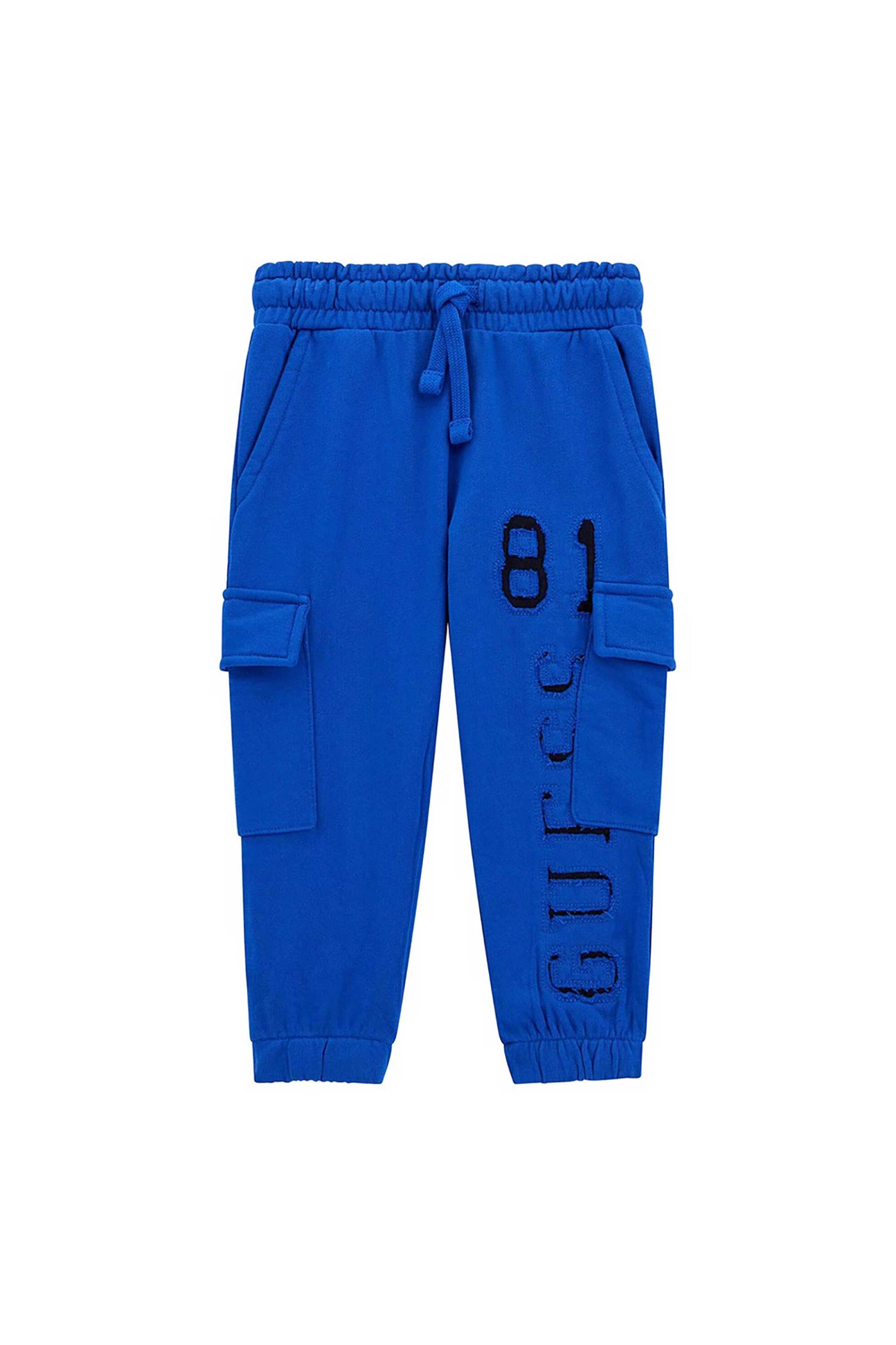 Guess παιδικό παντελόνι φόρμας με logo print - N5YQ13KAD74 Μπλε Ηλεκτρίκ