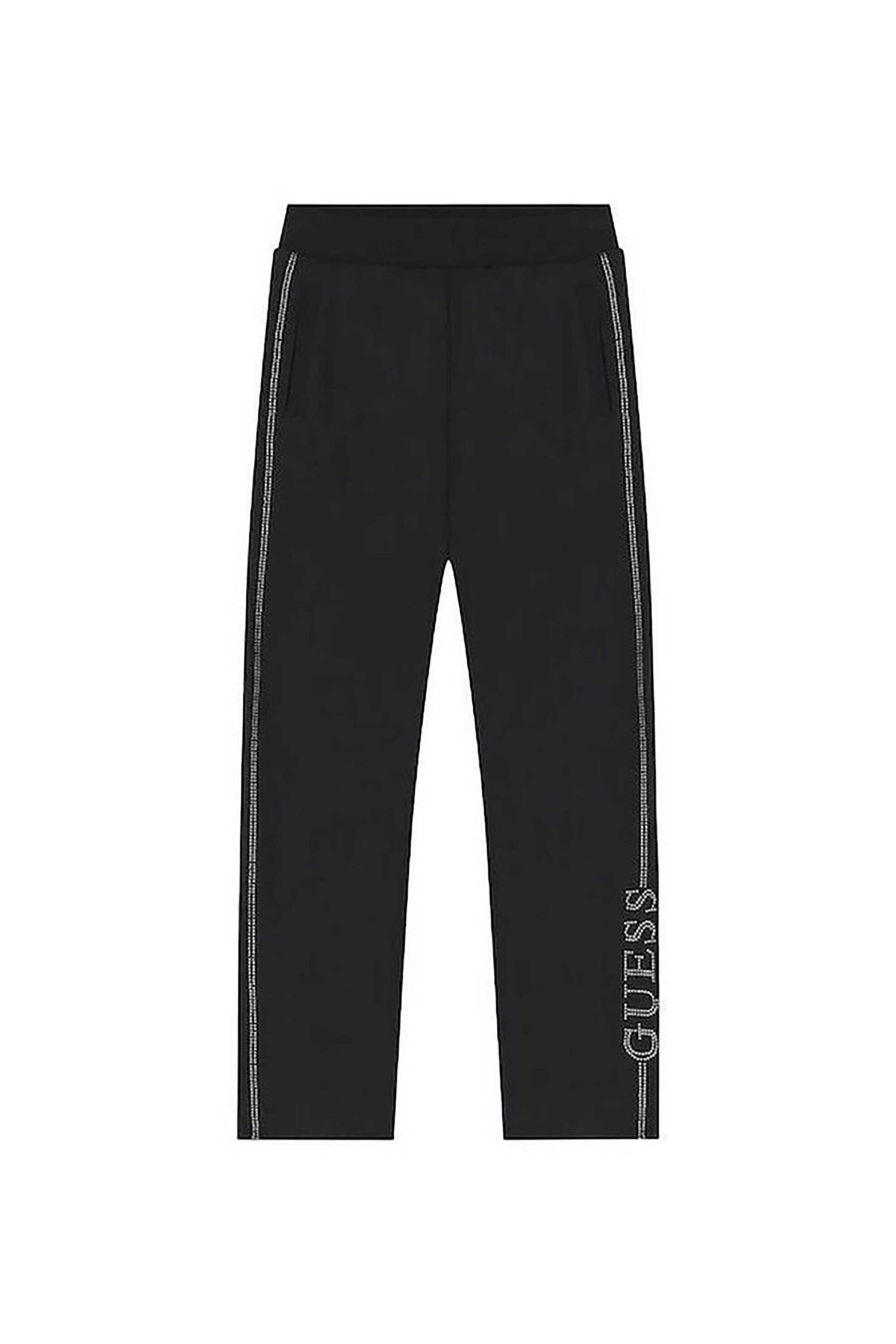 Guess παιδικό παντελόνι φόρμας και logo print με στρας - J5YQ12KA6R4 Μαύρο