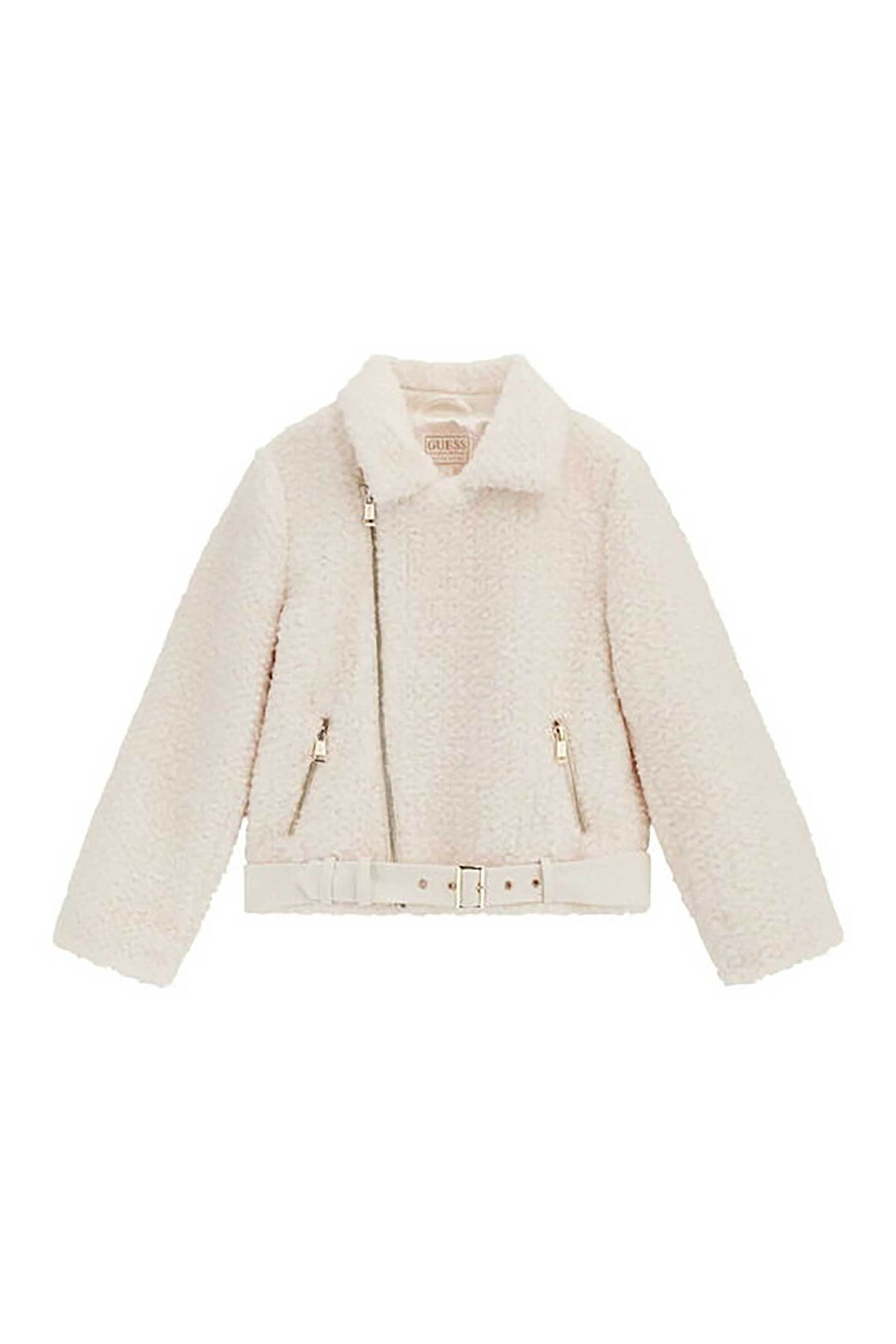 Guess παιδικό μπουφάν με faux γούνα - J5YL16WHGN0 Εκρού