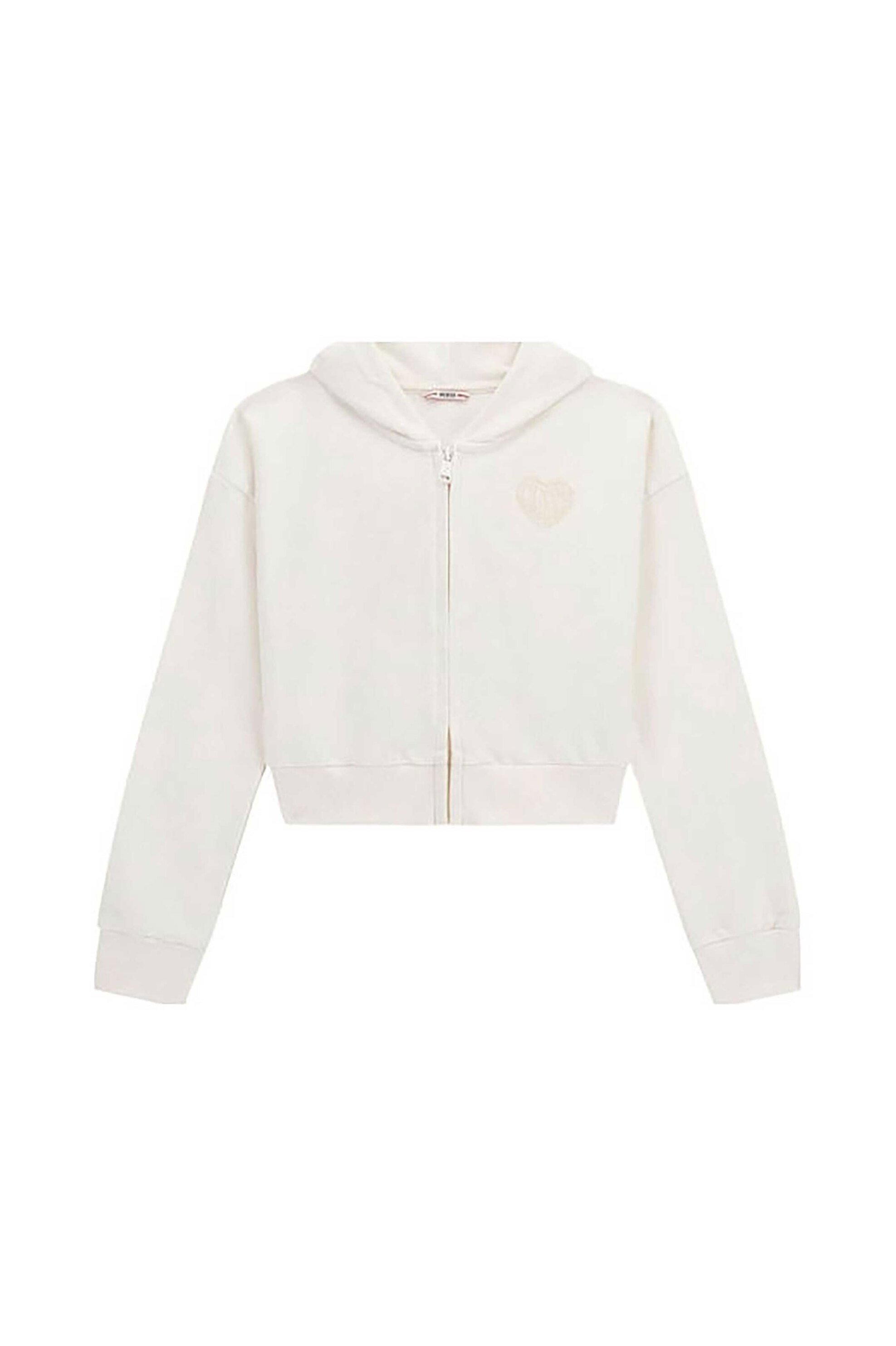 Guess παιδική ζακέτα με κουκούλα και ανάγλυφο λογότυπο στην πλάτη - J5YQ07KAD74 Εκρού