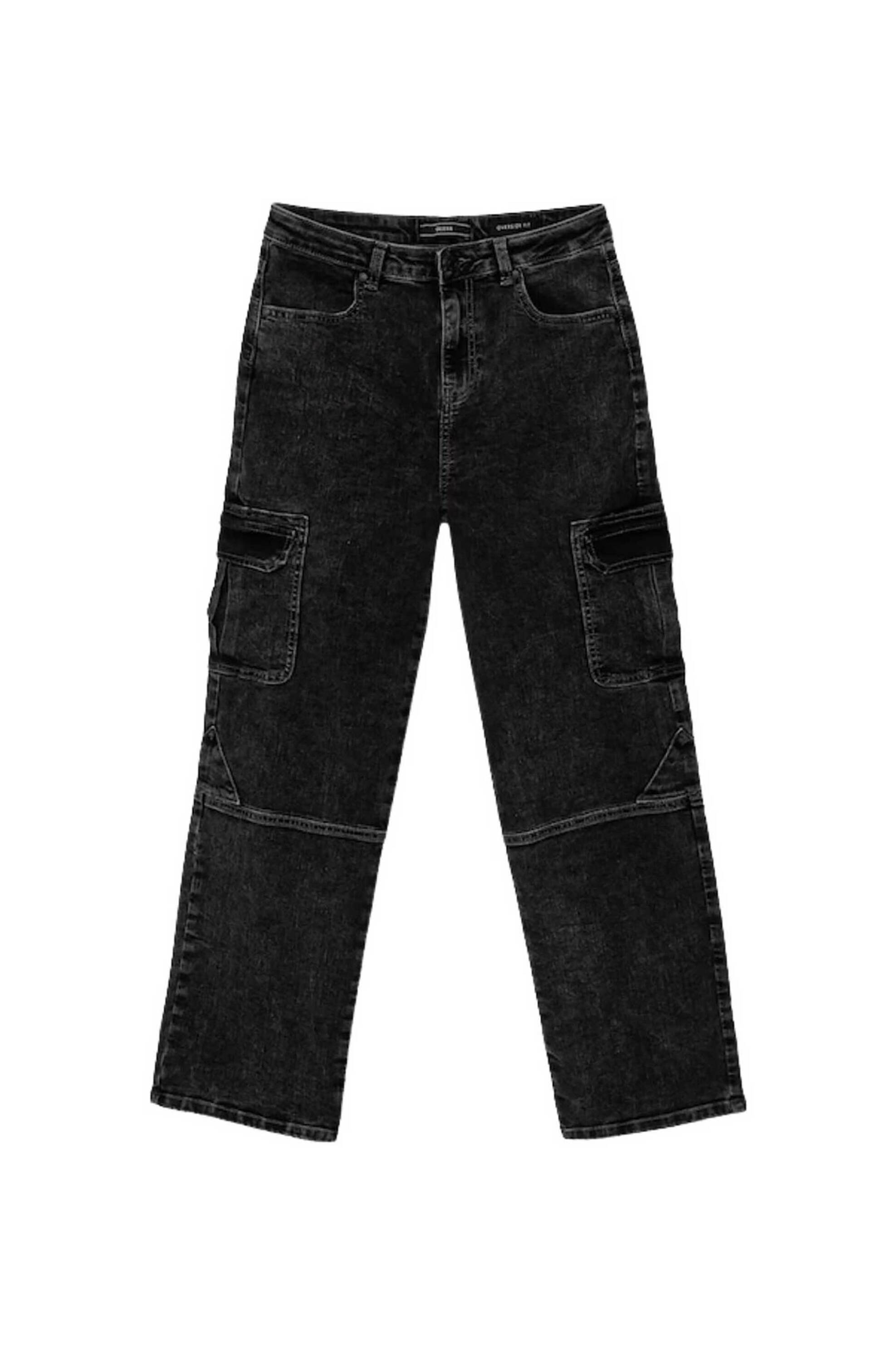 Guess παιδικό παντελόνι τζιν cargo - L5YA01D5FN0 Μαύρο