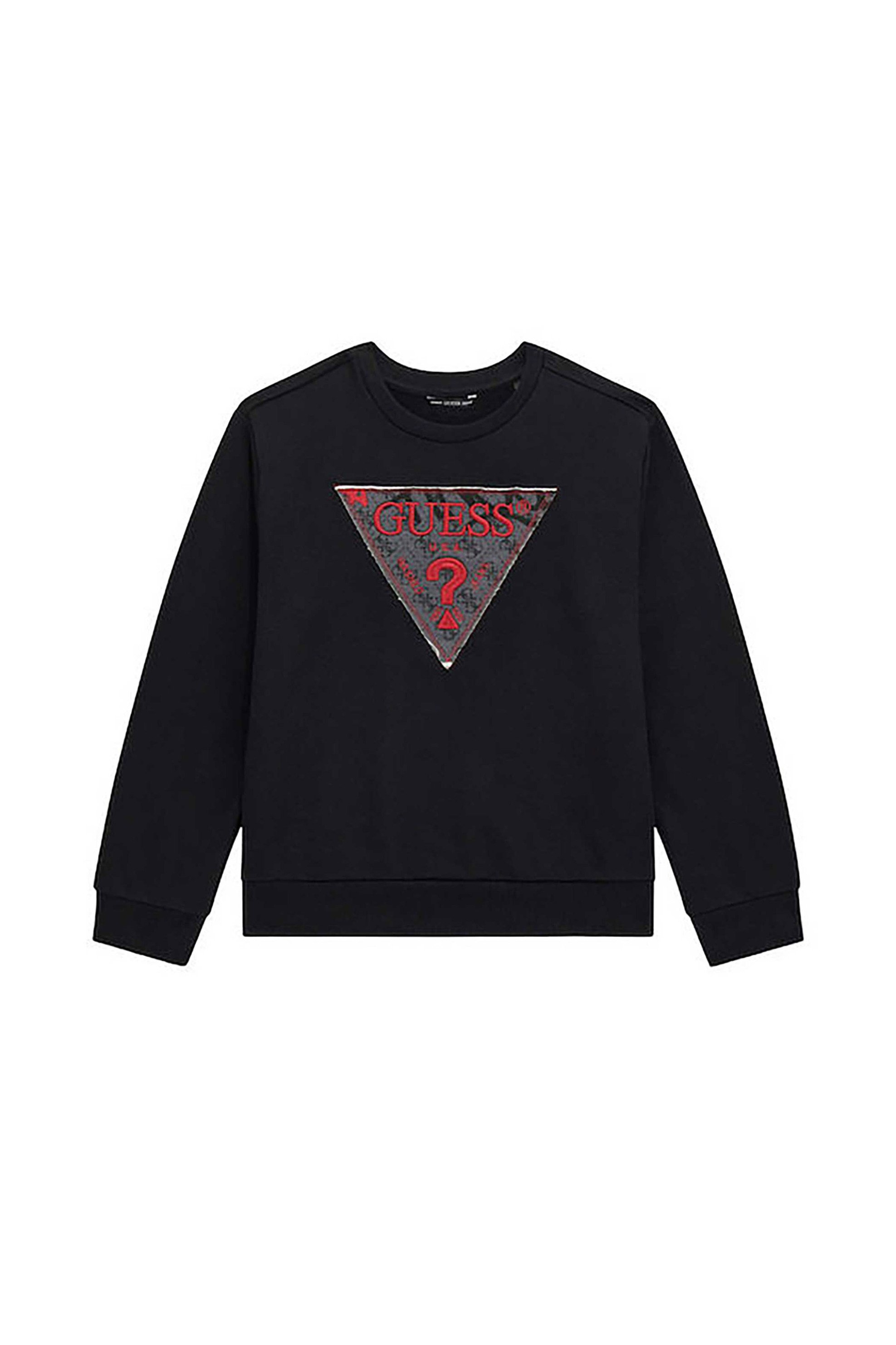 Guess παιδική μπλούζα φούτερ με τριγωνικό logo print - L5BQ02KAD74 Μαύρο