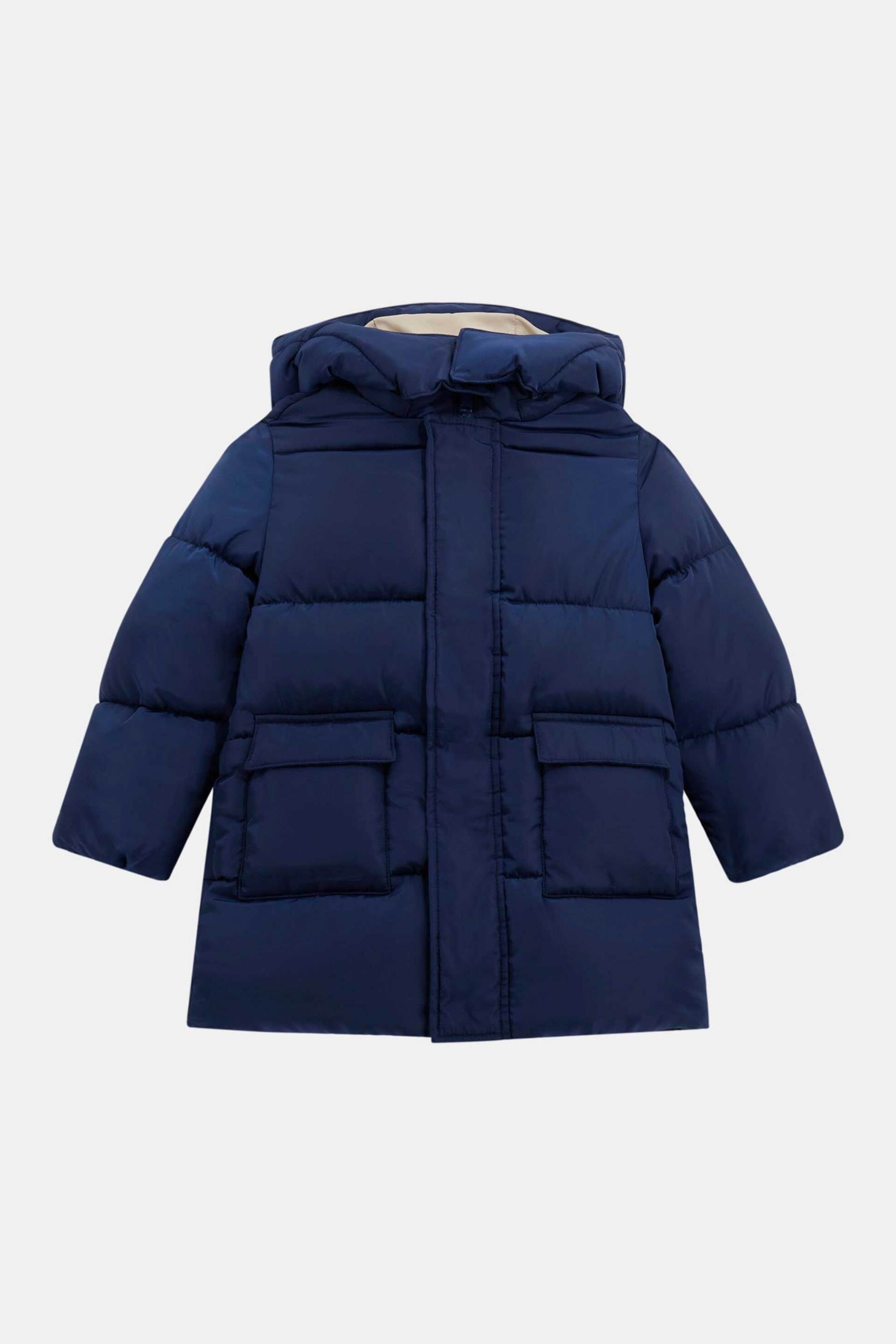 Guess παιδικό μπουφάν καπιτονέ με logo print στο πίσω μέρος - N5BL02WB240 Σκούρο Μπλε