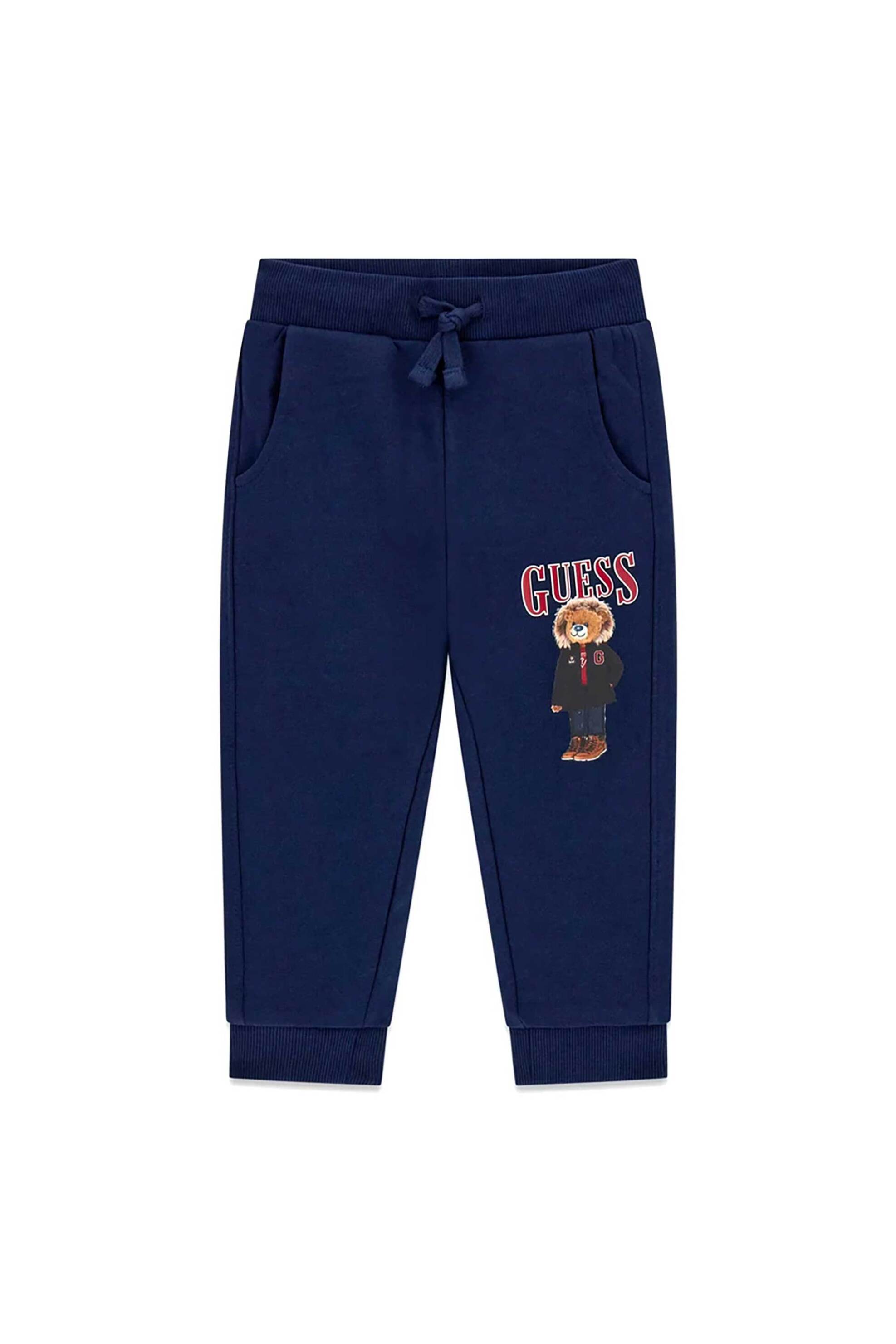 Guess παιδικό παντελόνι φόρμας με print και λογότυπο - N5BQ12KAD74 Σκούρο Μπλε