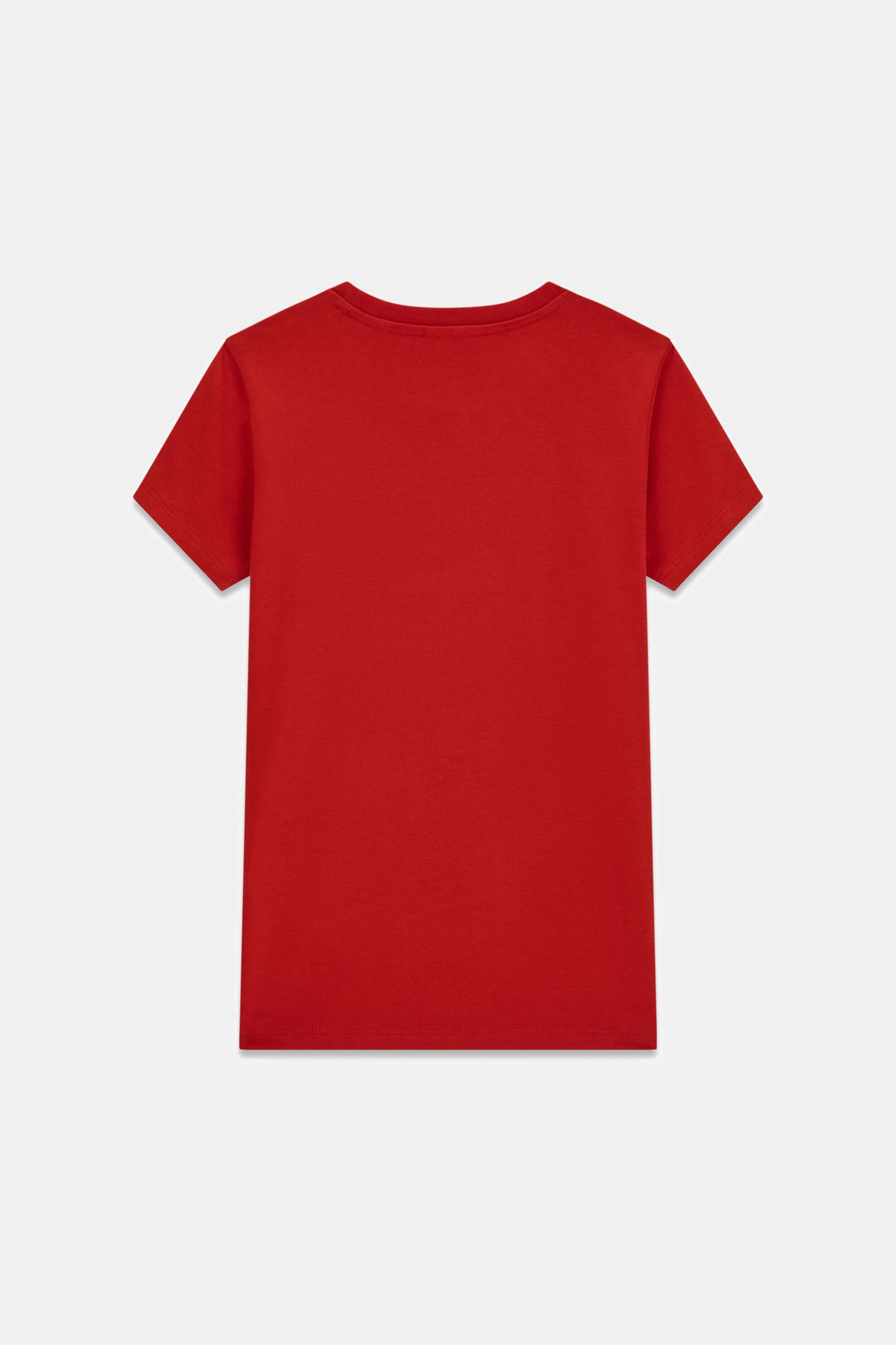 Guess Παιδικό T-Shirt με Logo Print Και Στρας - J6Ri41J1314 Κόκκινο