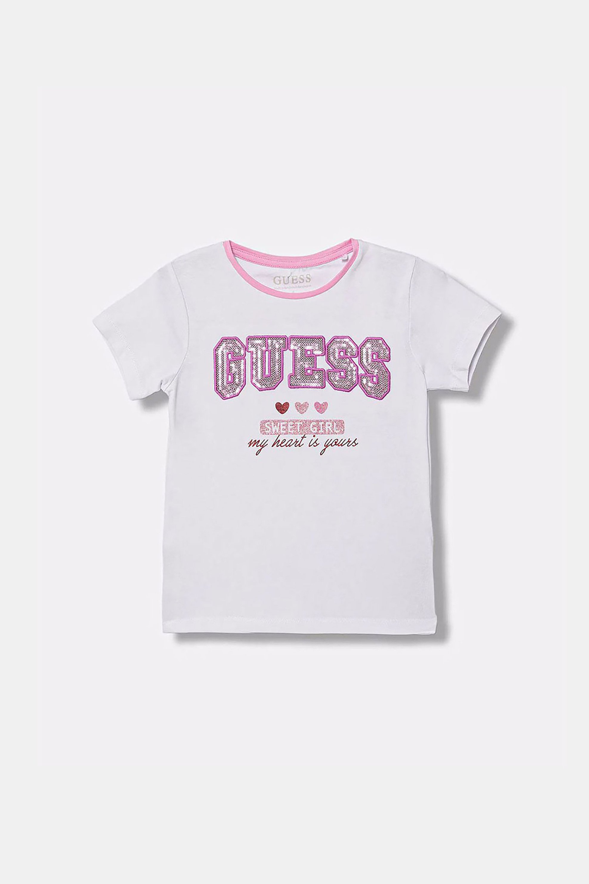 Guess παιδικό T-shirt με κεντημένο λογότυπο - K6RI11K6YW4 Λευκό