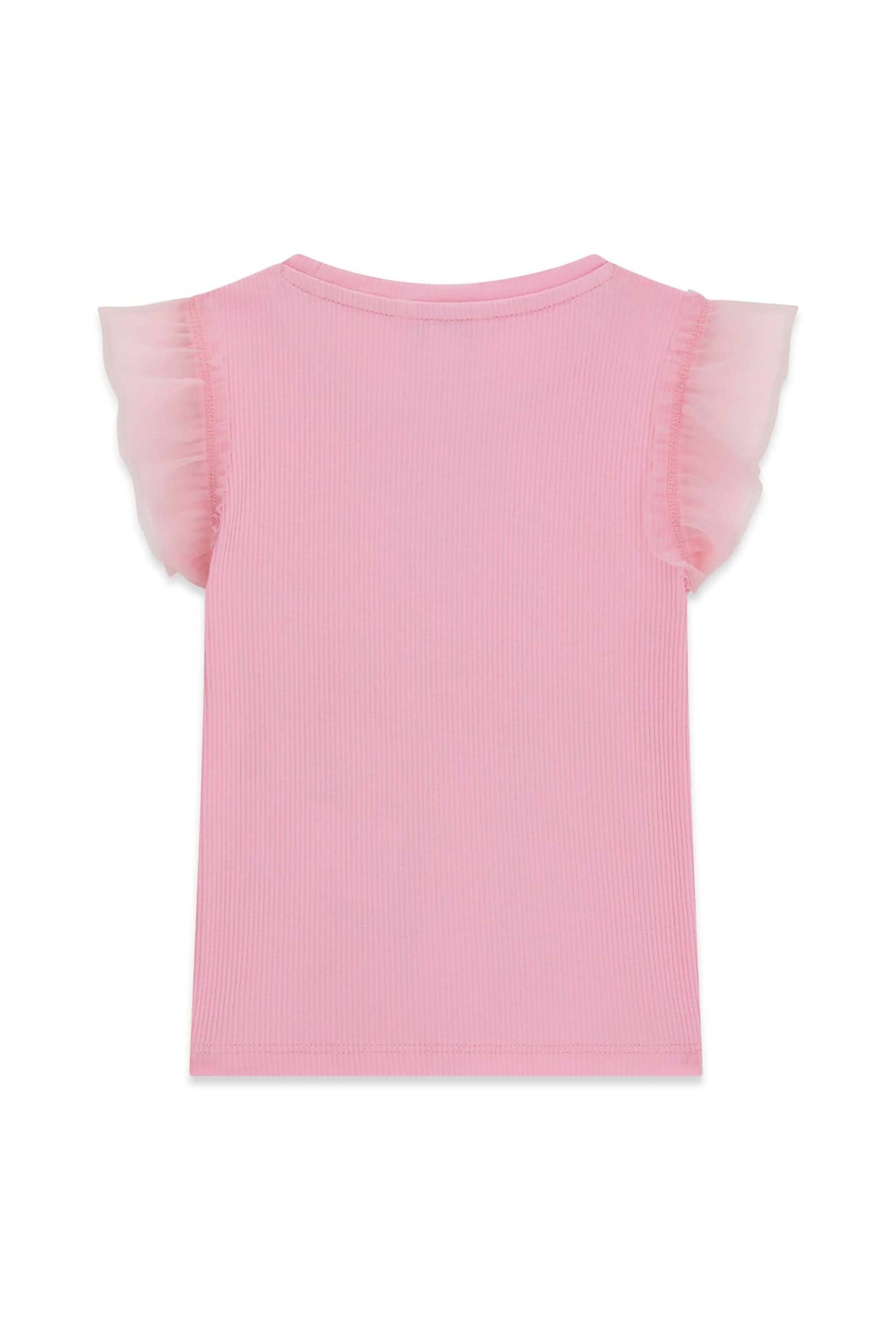 Guess Παιδικό T-Shirt με Κεντημένο Λογότυπο Και Τούλι - K6Ri12Kcu20 Ροζ