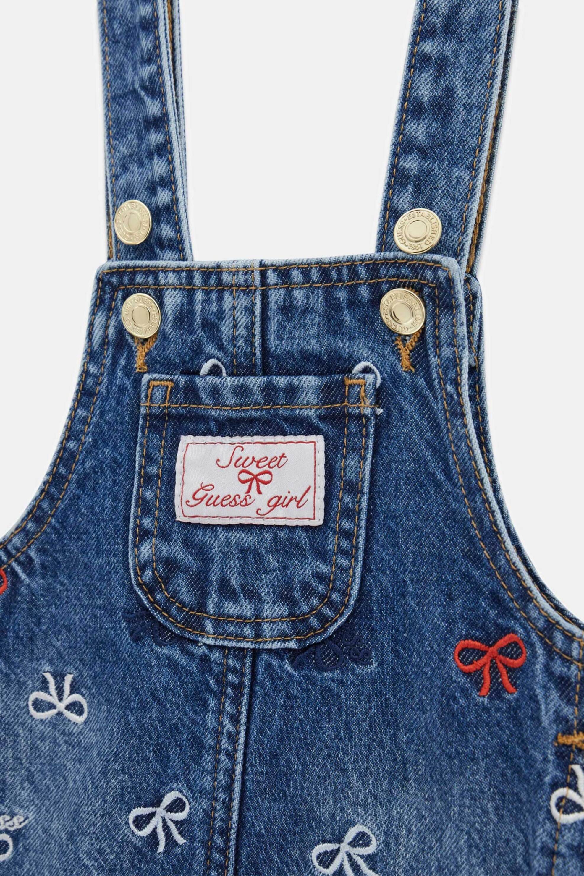 Guess Παιδικό Φόρεμα Denim με Κέντημα - K6Rk15D45E0 Blue