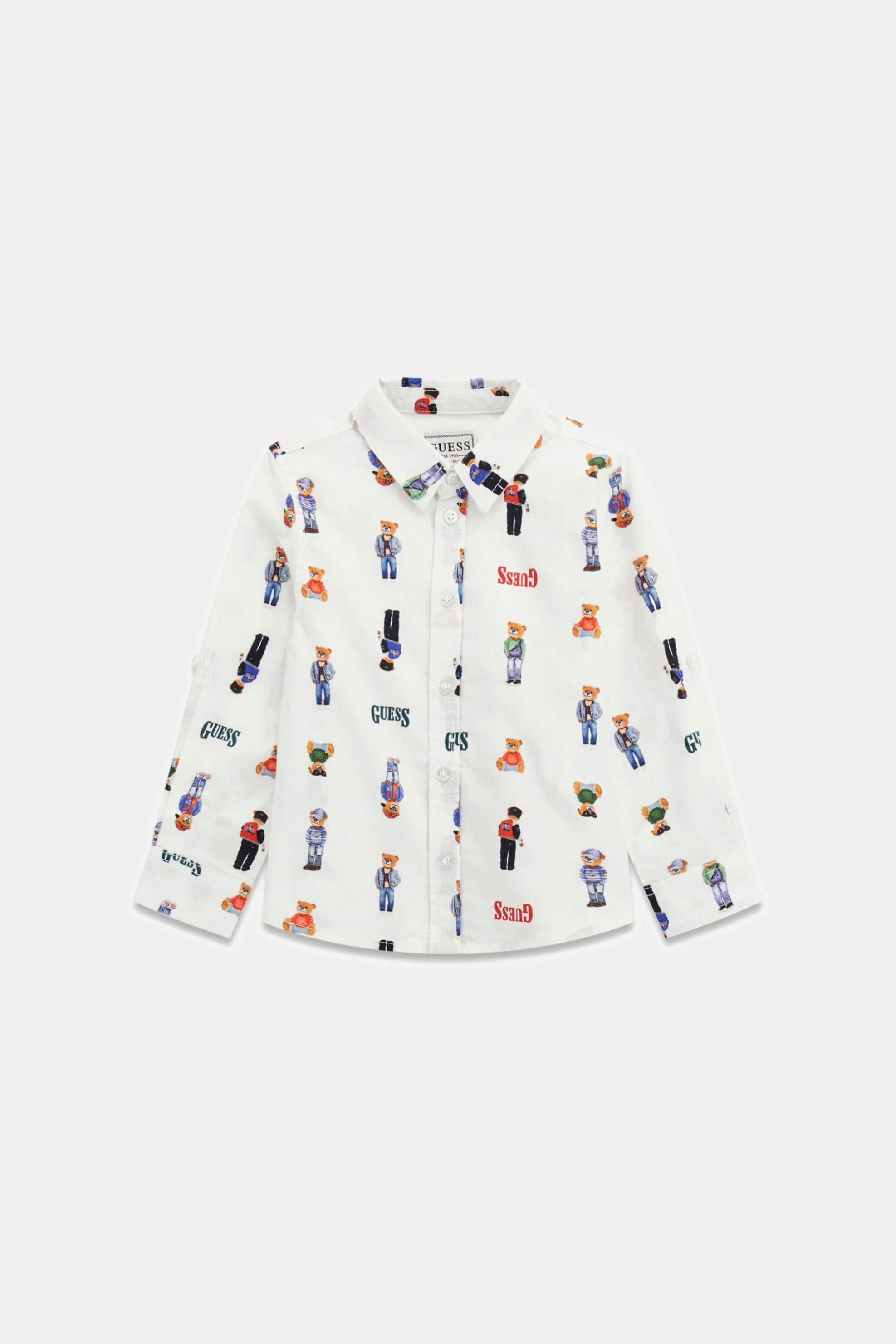 Guess παιδικό πουκάμισο με all-over bear print - N6RH05W9CL1 Λευκό