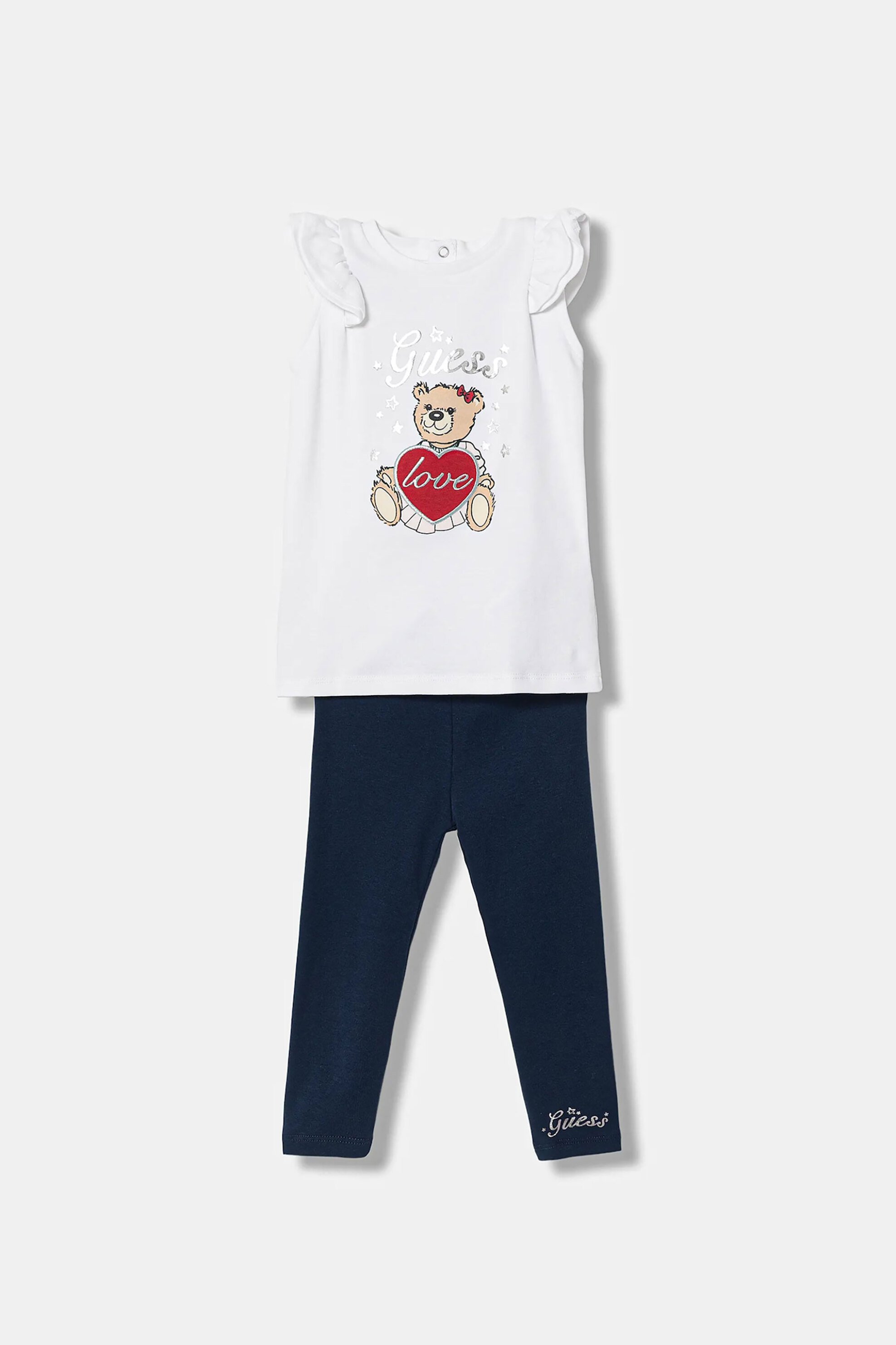 Guess βρεφικό σετ μπλούζα και κολάν με logo print - A6RG02KA6W4 Λευκό