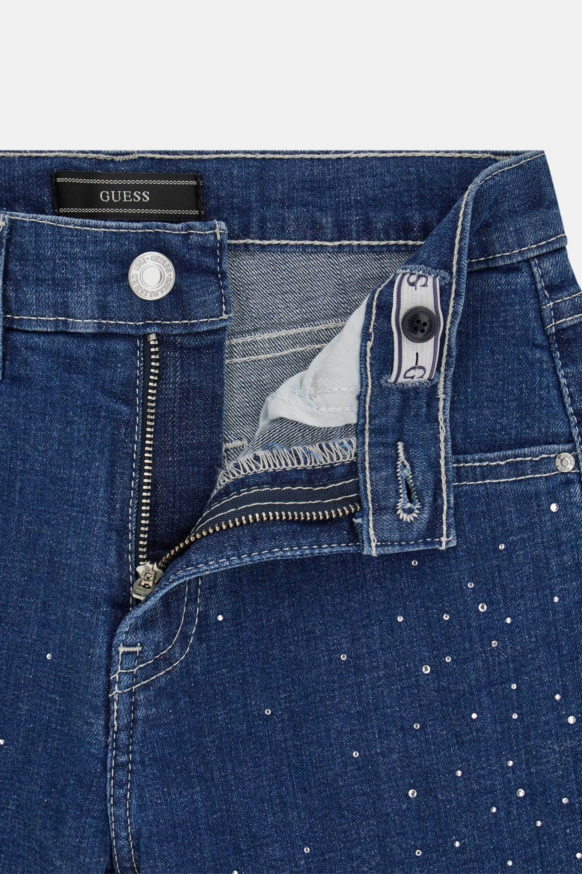 Guess Παιδικό Τζιν Παντελόνι με Στρας - J6Ra03D52Z0 Denim Blue