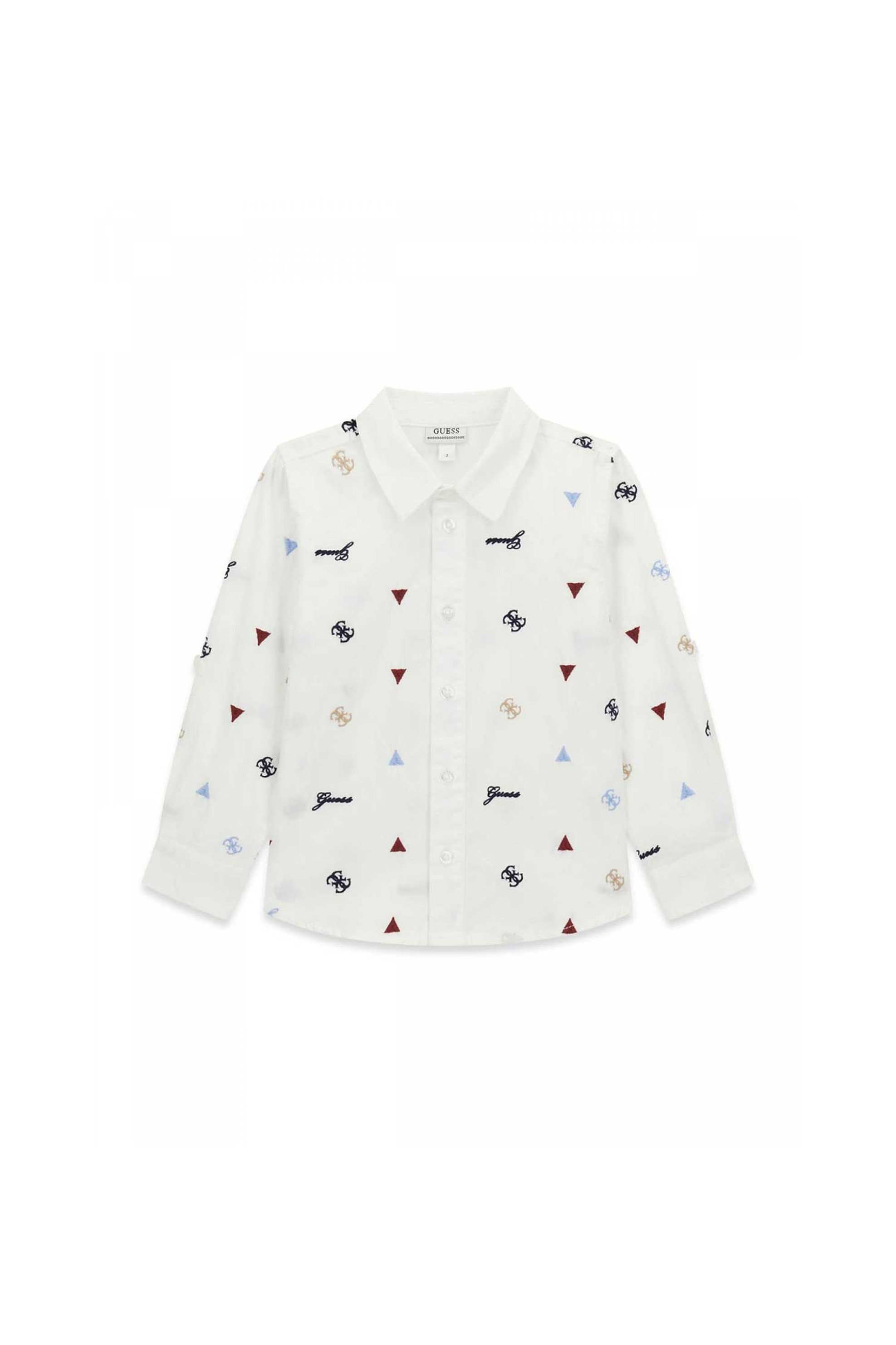 Guess βρεφικό πουκάμισο με all-over κέντημα - N6RH03WBHQ1 Λευκό