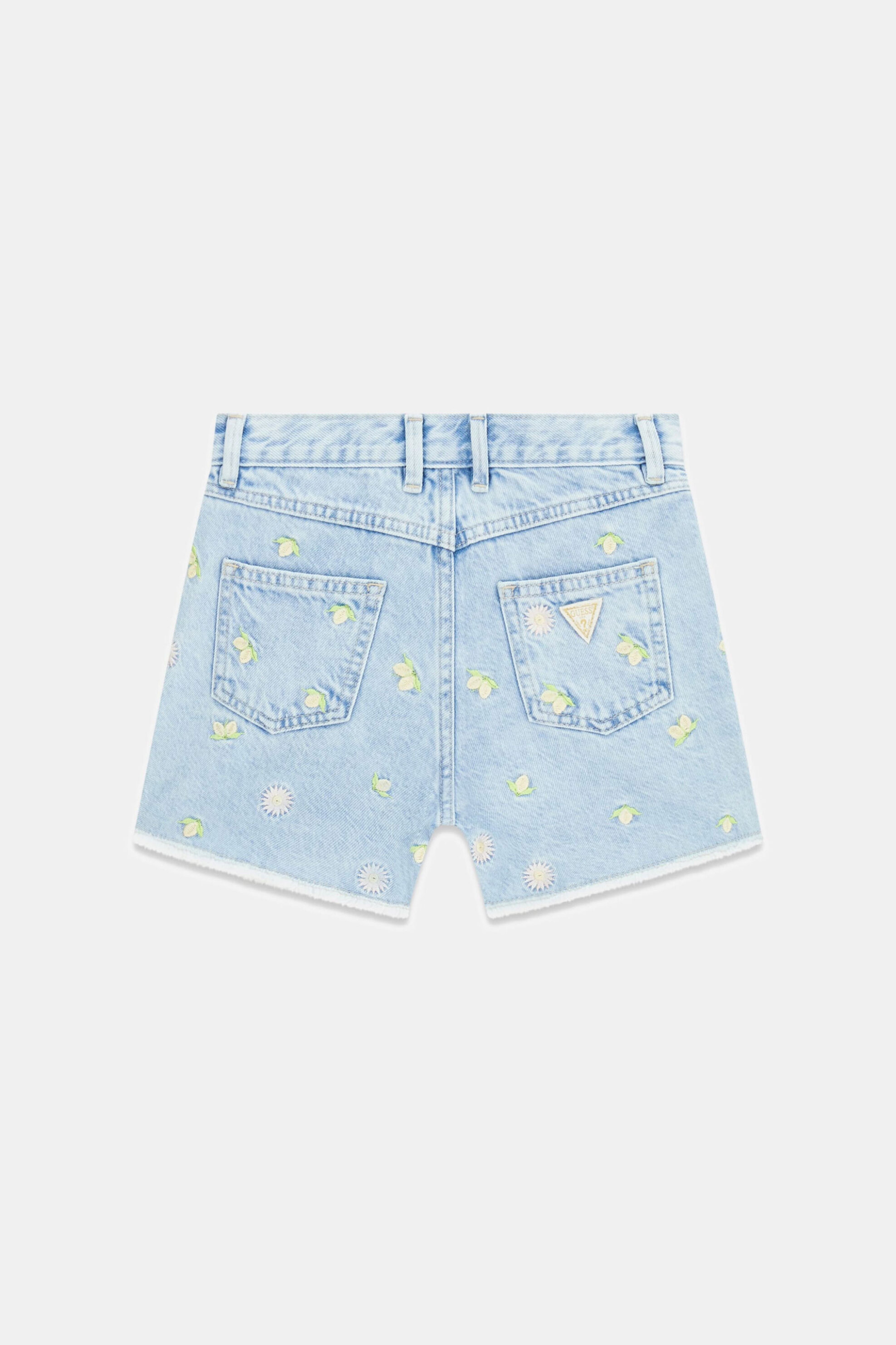 Guess παιδικό denim σορτς με κέντημα - J6GD35D45E0 Denim Blue Ανοιχτό φωτογραφία