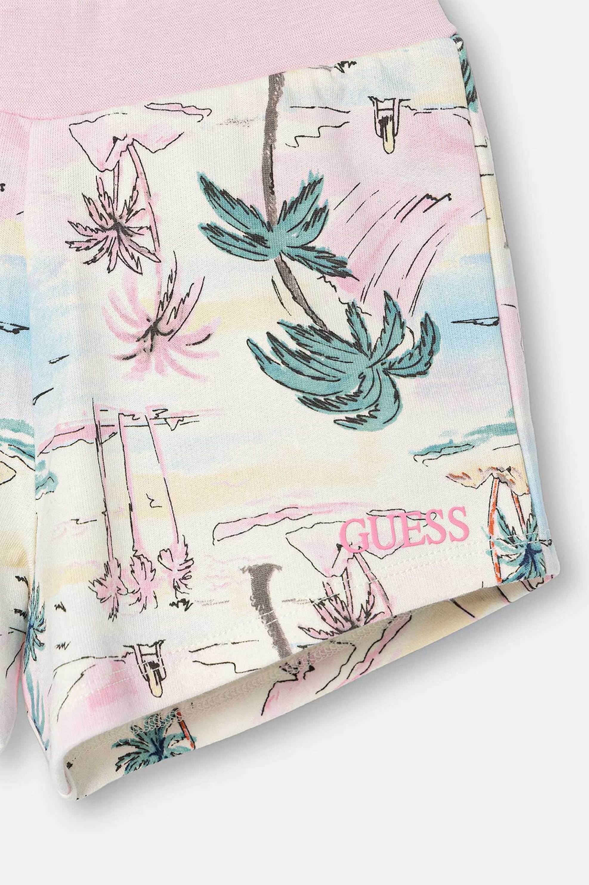 Guess Παιδικό Σετ Μπλούζα Και Σορτς με Logo Print - K6Gg02K6Yw4 Ροζ