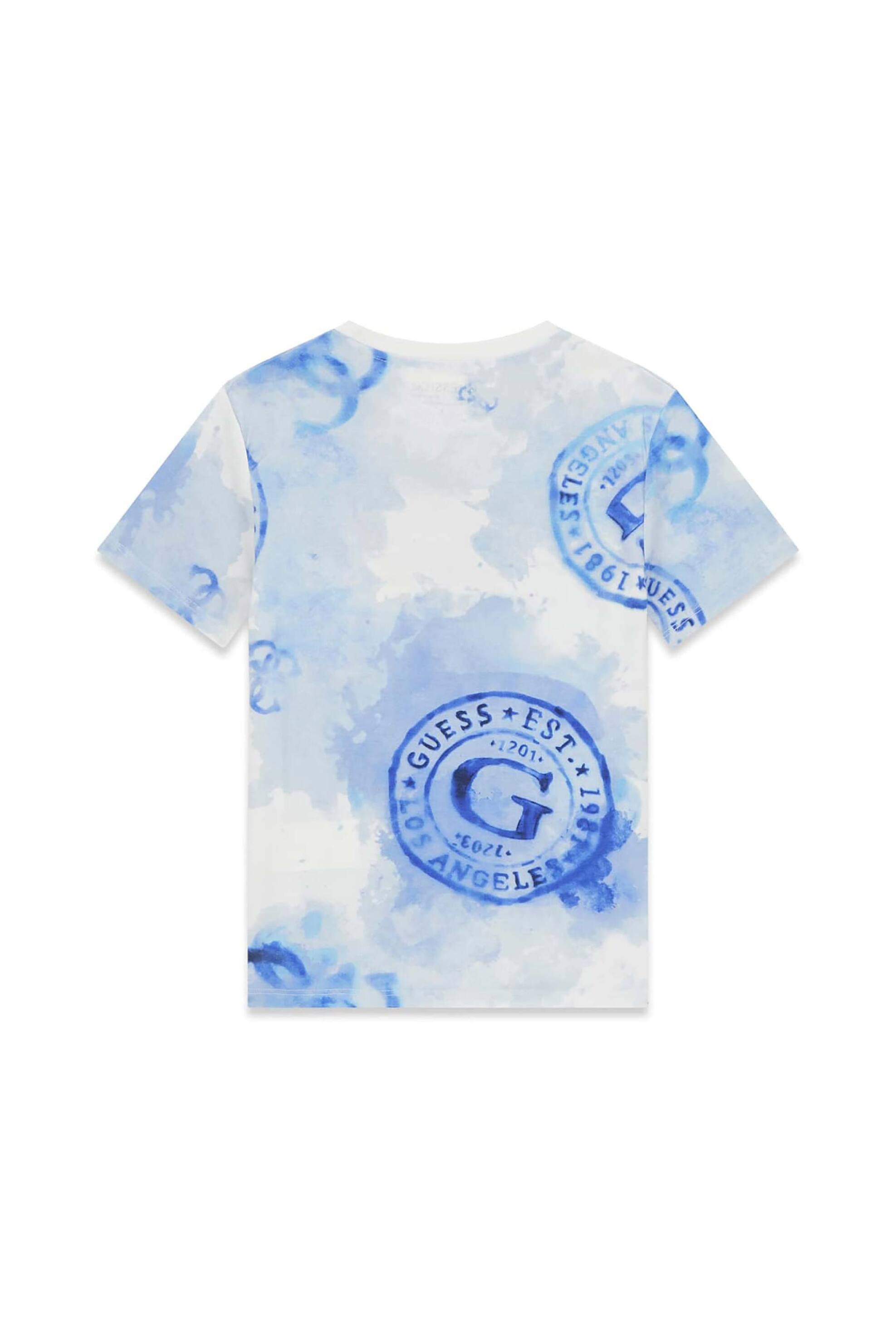 Guess Παιδικό T-Shirt με Print Και Λογότυπο - L6Gi03K8Hm4 Μπλε
