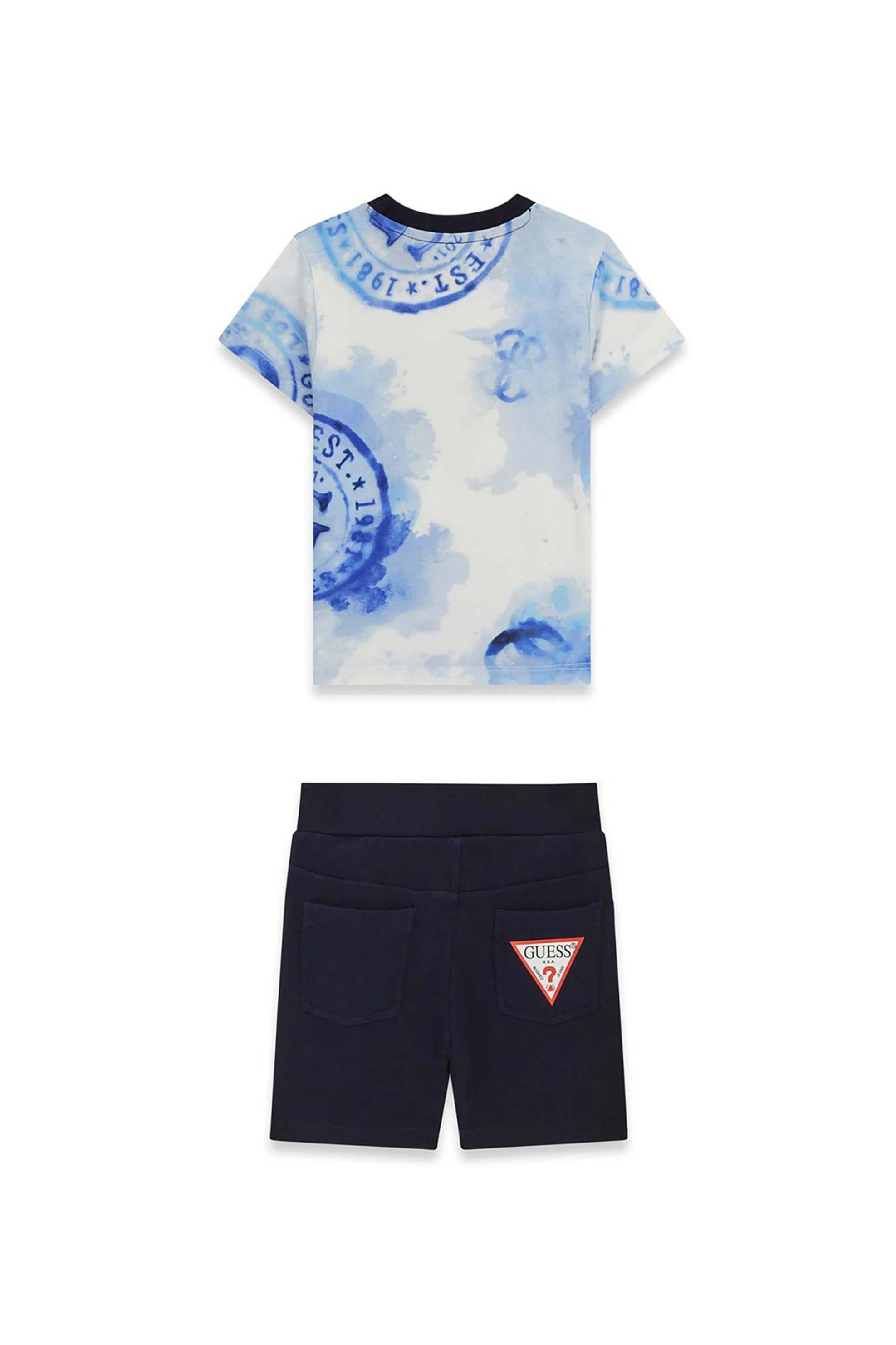 Guess Παιδικό Σετ με T-Shirt Και Βερμούδα (2 Τεμάχια) - N6Gg00K8Hm4 Μπλε