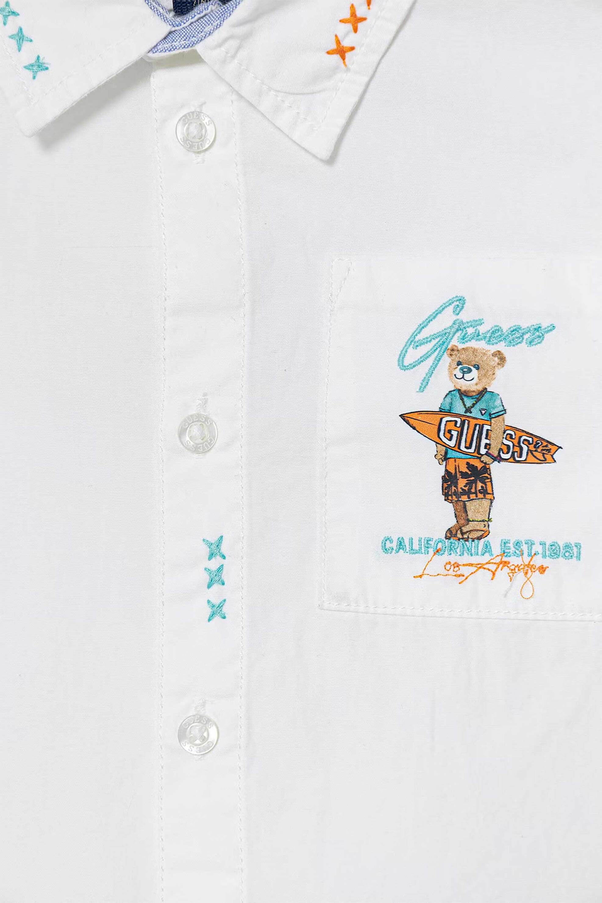Guess Παιδικό Πουκάμισο με Κέντημα - N6Gh04Wbhq1 Λευκό
