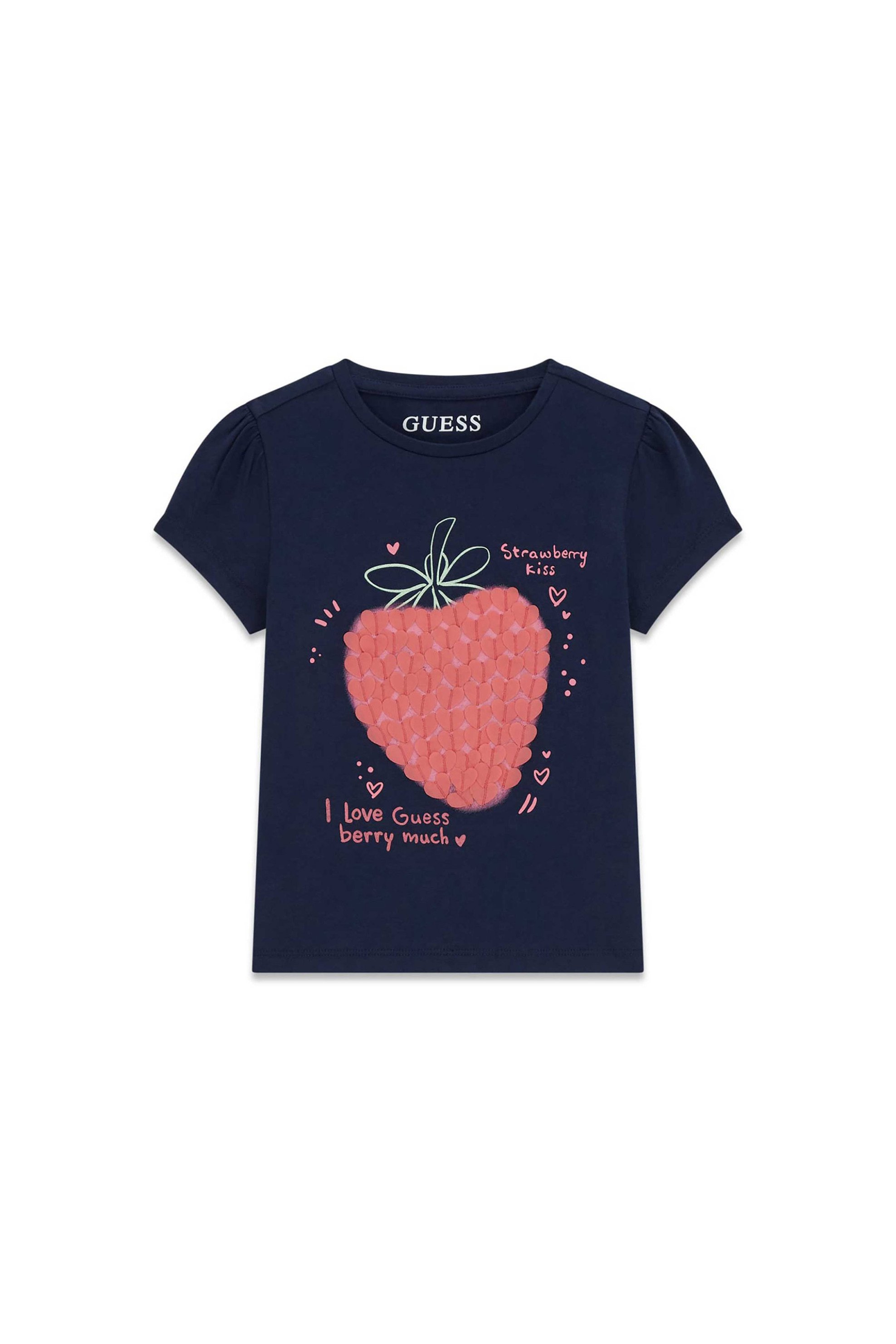 Guess παιδικό T-shirt με print - K6GI07K6YW4 Μπλε Σκούρο