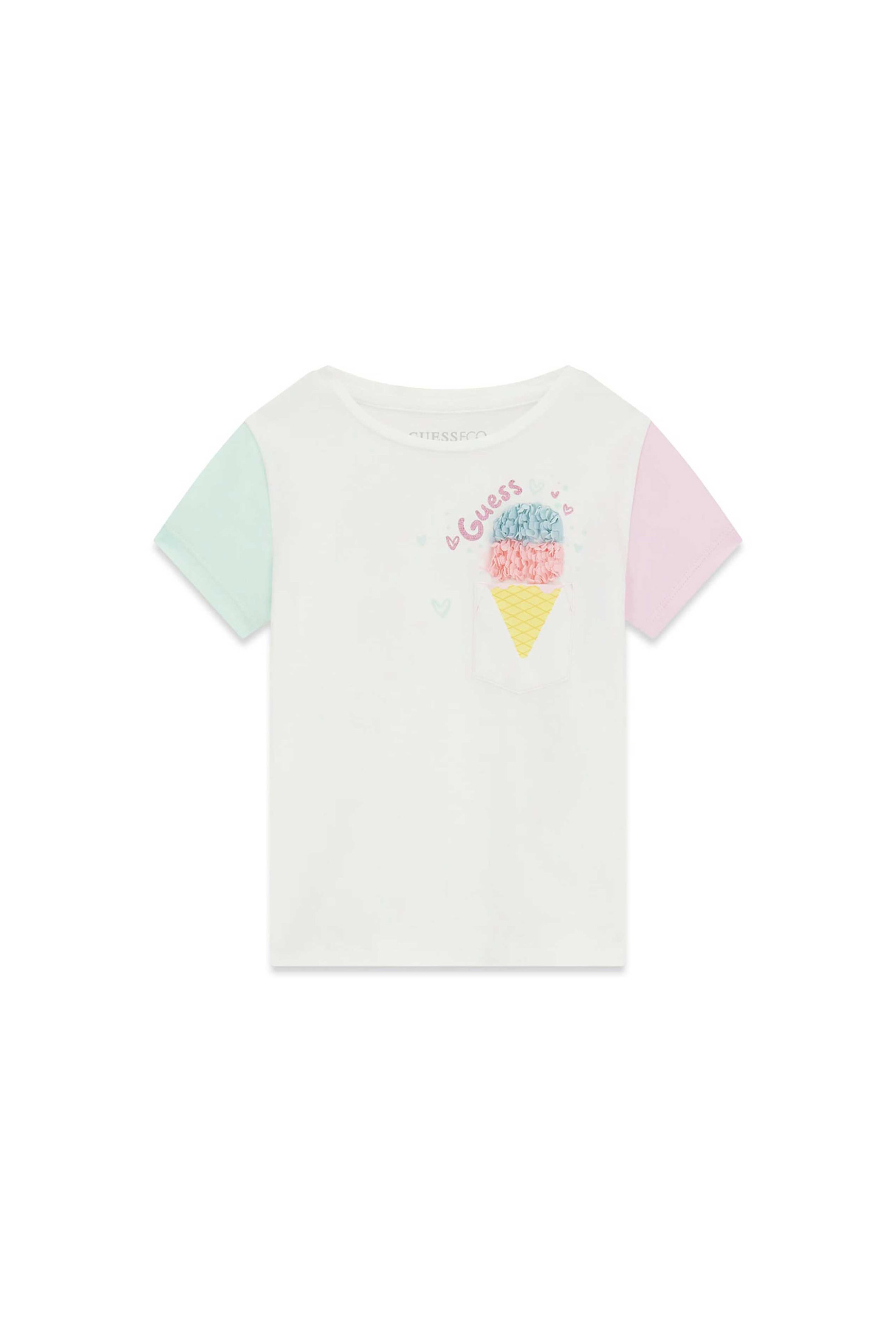 Guess παιδικό T-shirt με print - K6GI14K6YW4 Λευκό