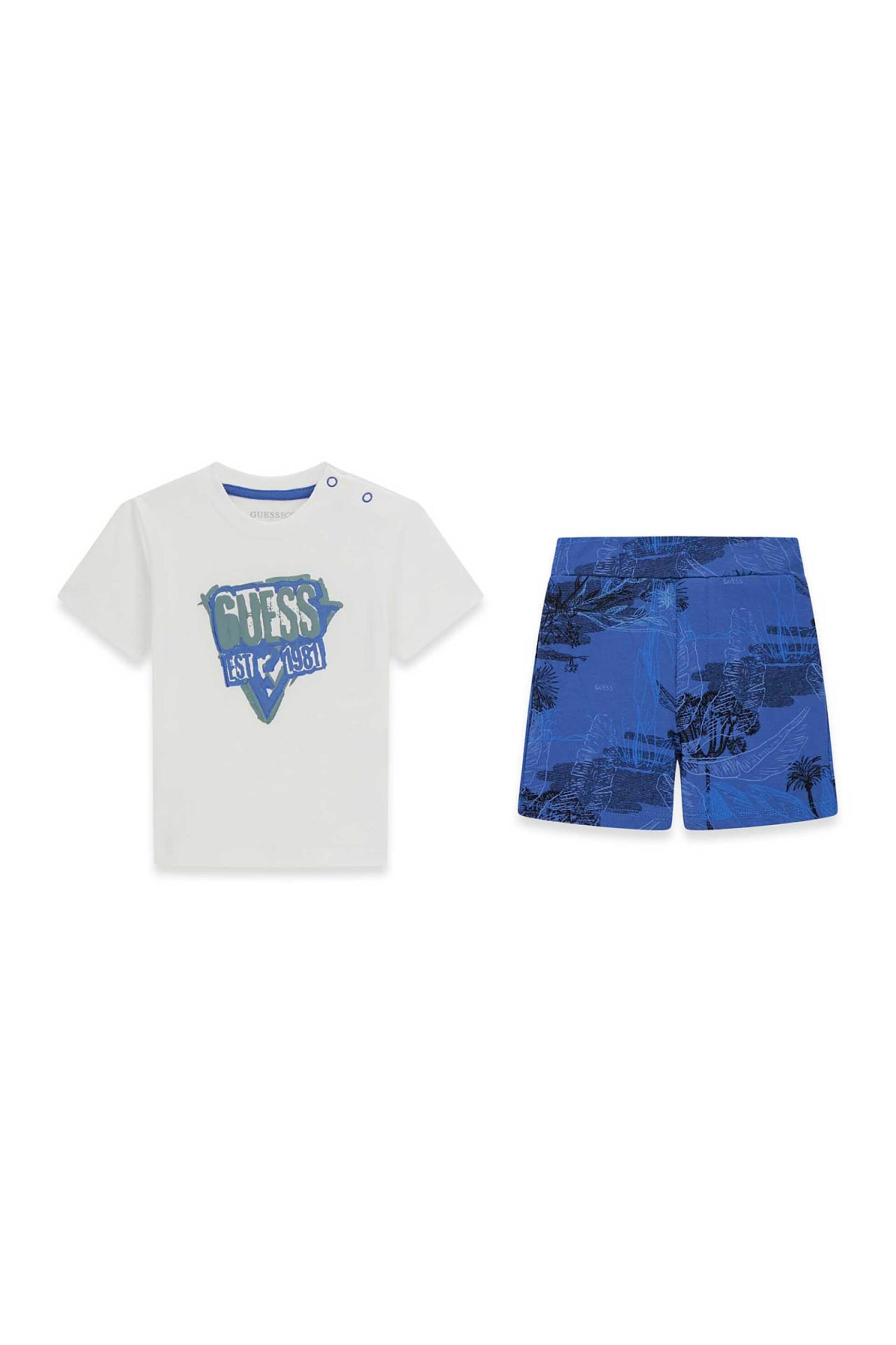 Guess παιδικό σετ με T-shirt και βερμούδα (2 τεμάχια) - I6GG14K8HM4 Λευκό