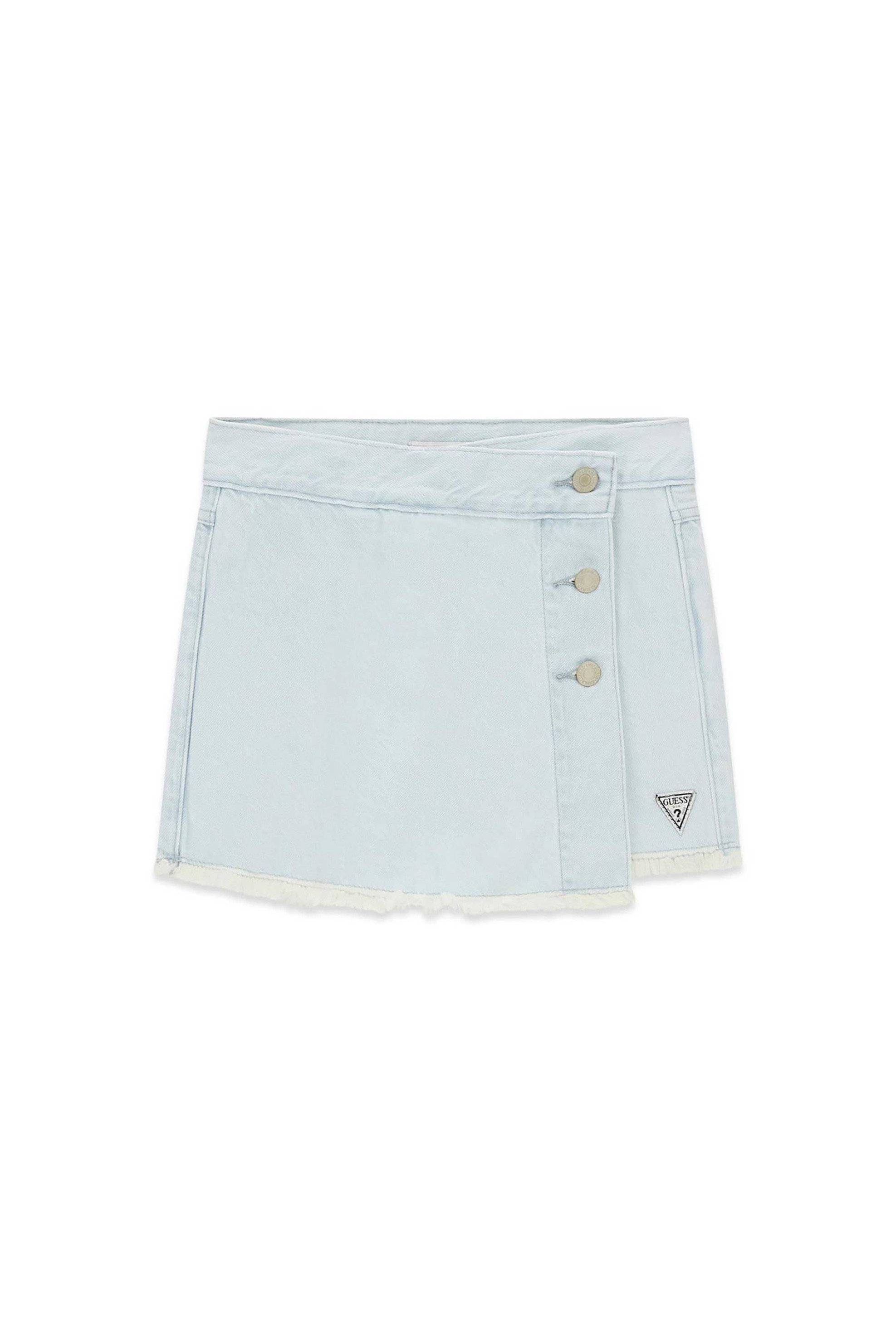Guess παιδικό denim σορτς με logo print - J6GD34D45E0 Denim Blue Ανοιχτό