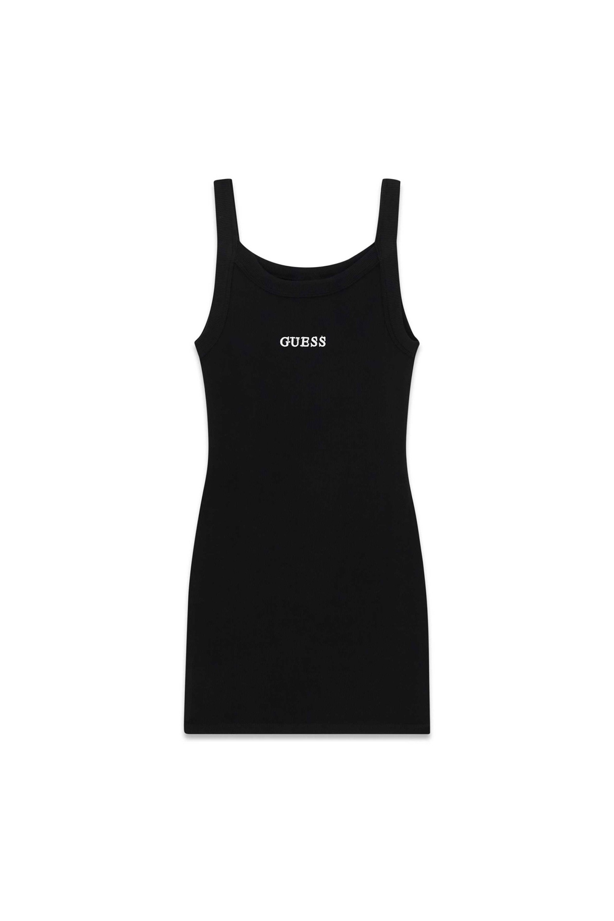 Guess παιδικό αμάνικο φόρεμα με logo print - J6GK28K8RT2 Μαύρο