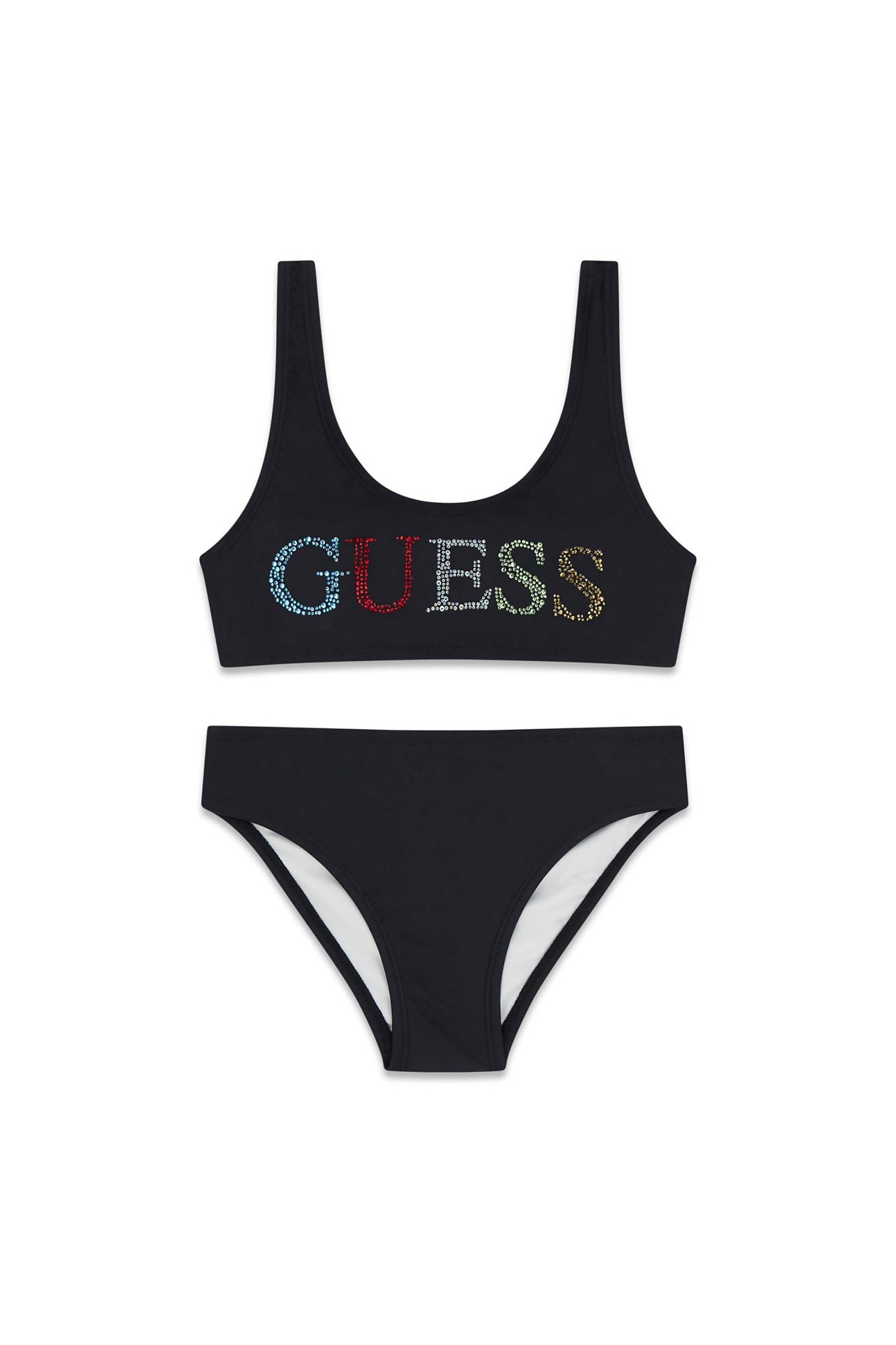 Guess παιδικό μαγιό μπικίνι με logo print - J6GZ28KCA60 Μαύρο