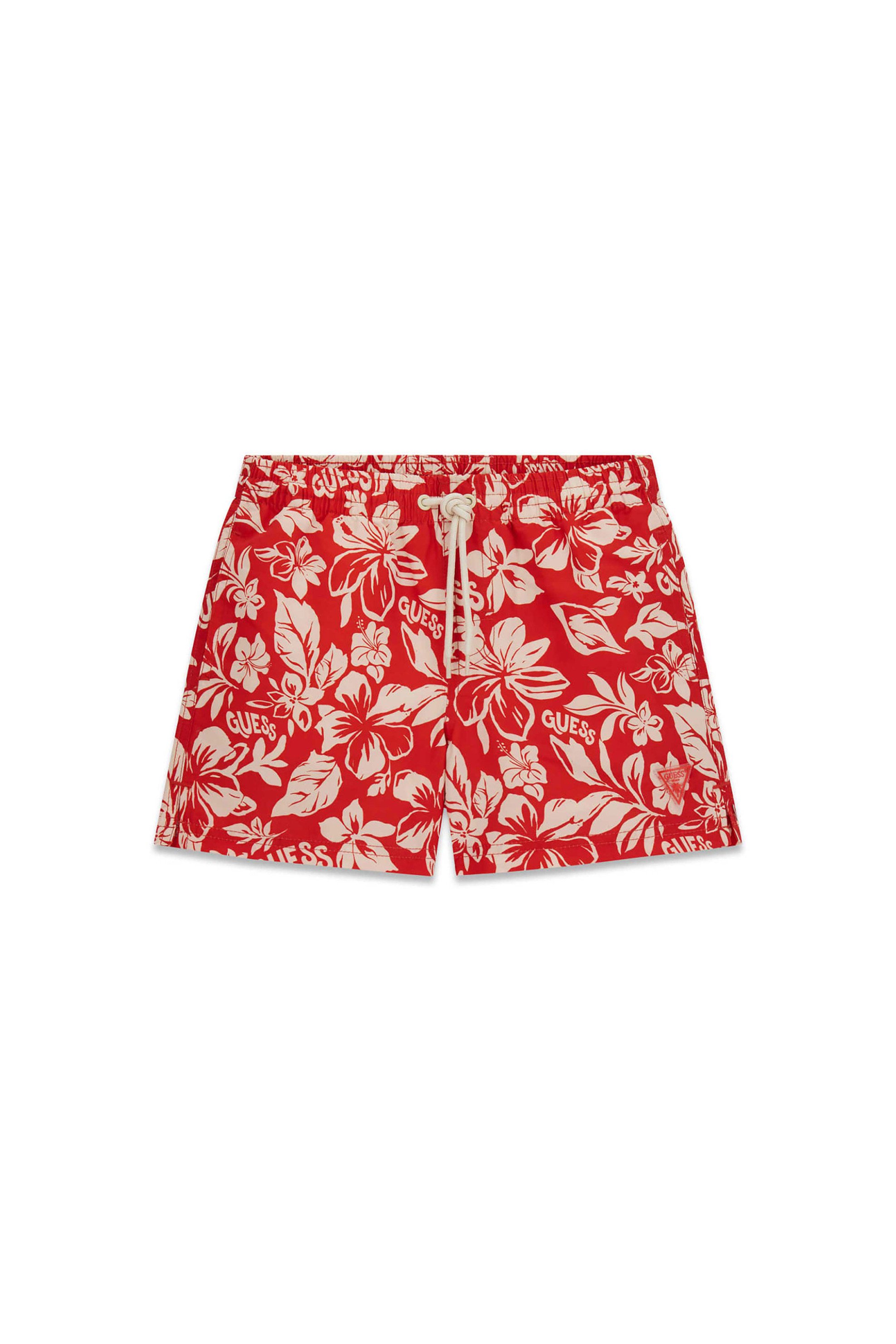 GUESS Guess παιδικό μαγιό βερμούδα με floral print - L6GZ05WG282 Κόκκινο
