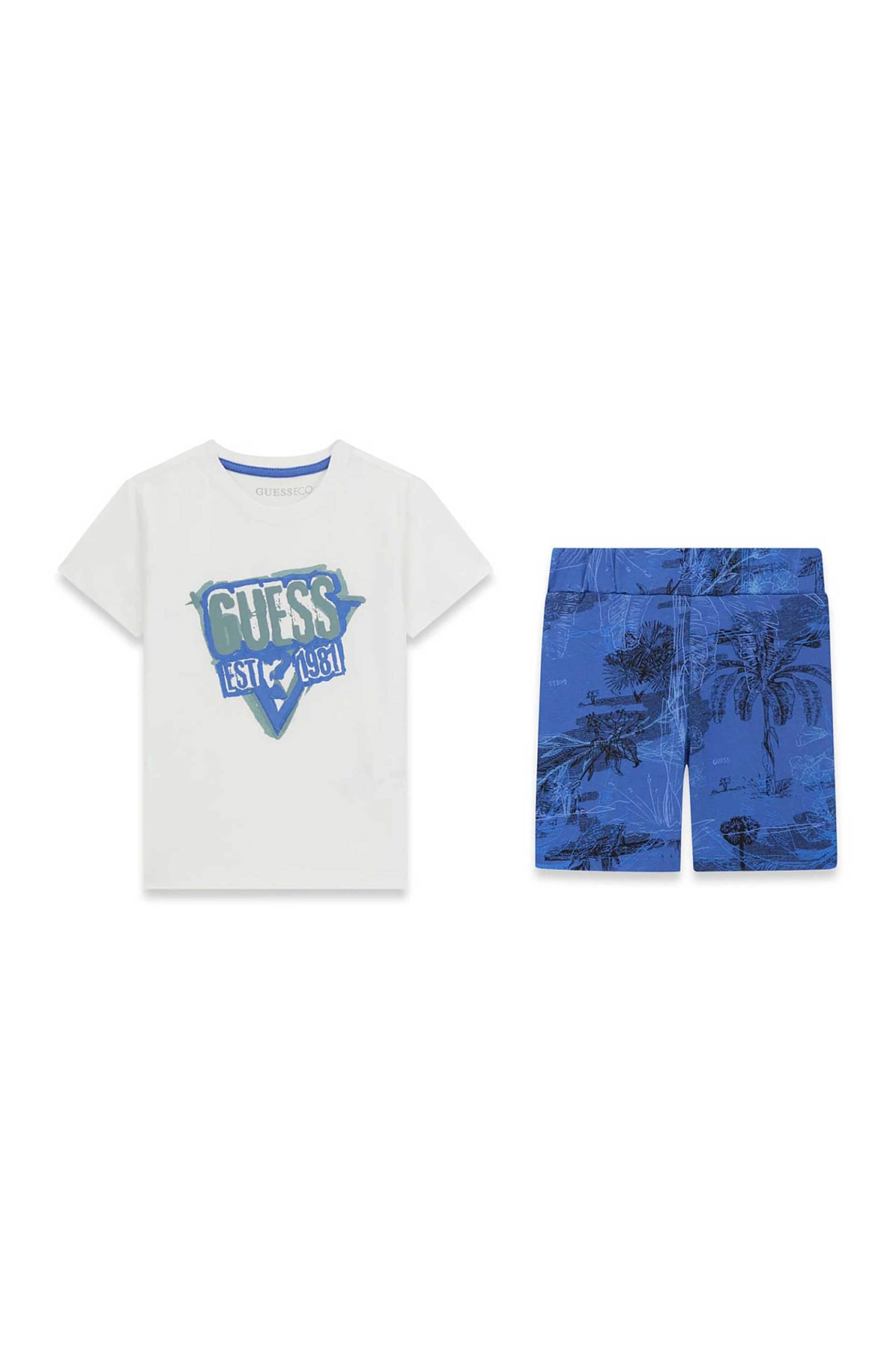 Guess παιδικό σετ με T-shirt και βερμούδα (2 τεμάχια) - N6GG05K8HM4 Λευκό