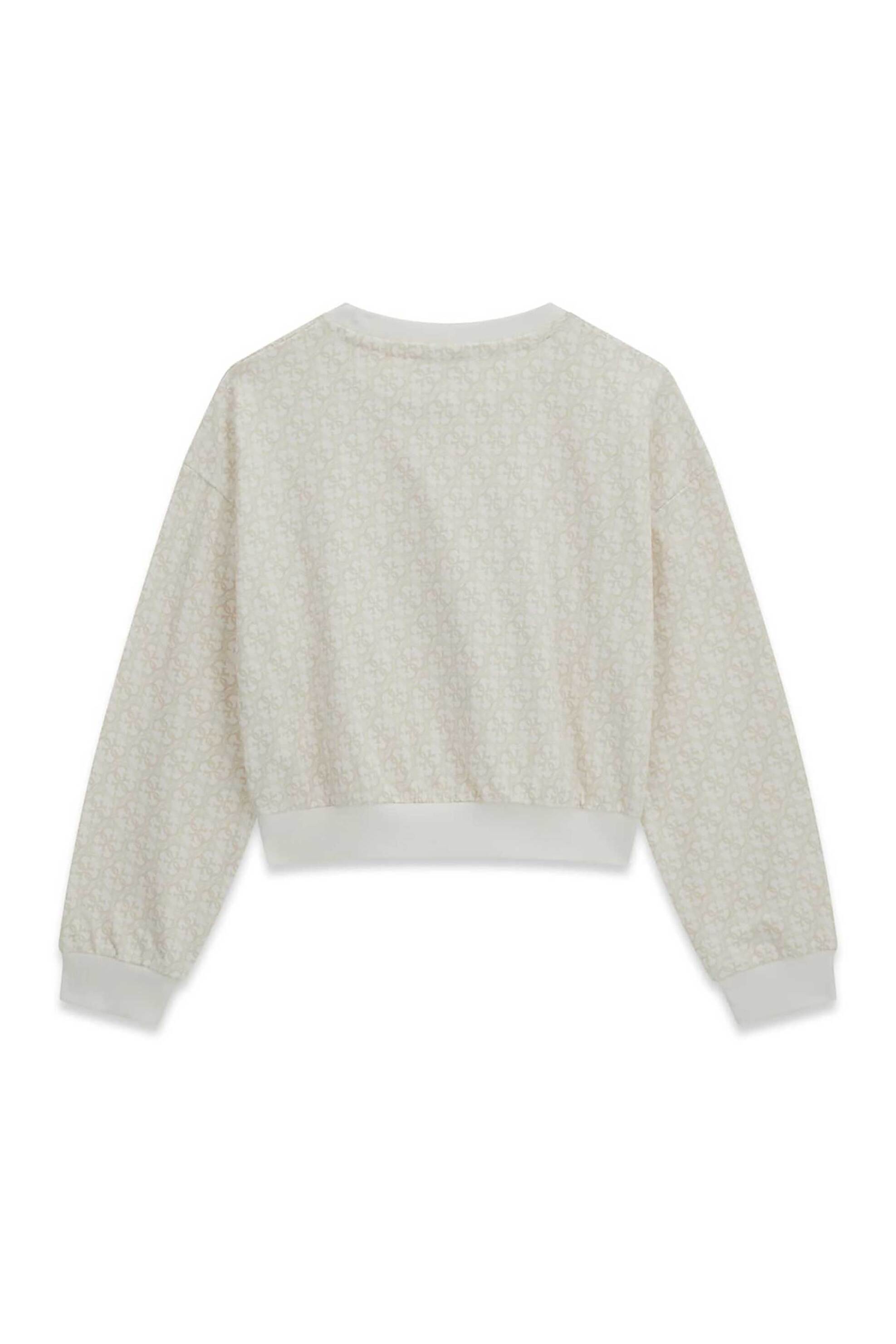 Guess Παιδική Μπλούζα Φούτερ με All-Over Logo Oversized Fit - J6Yq04K3897 Εκρού