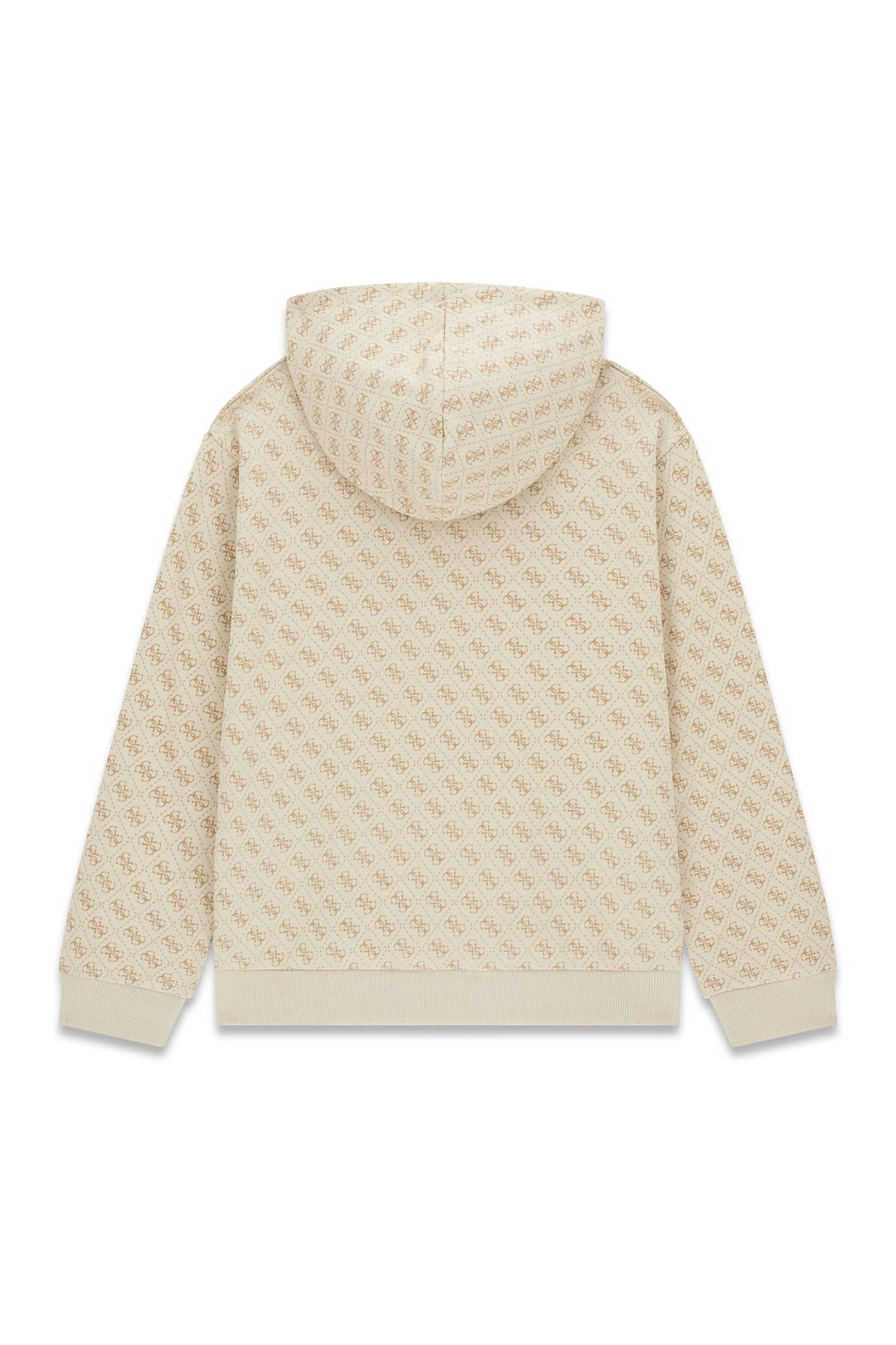 Guess Παιδική Μπλούζα Φούτερ με Κουκούλα Και All-Over Logo - L6Yq06K4046 Εκρού
