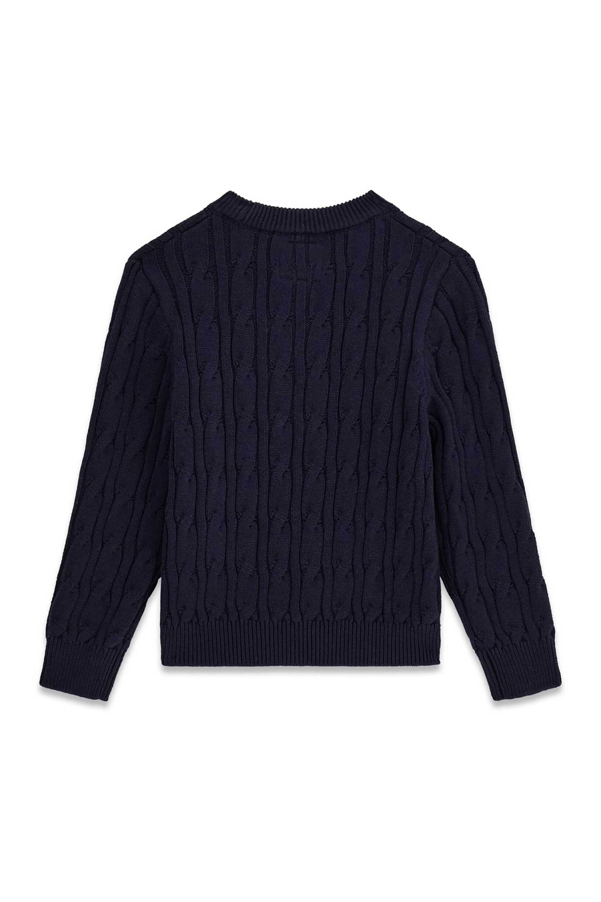 Guess Παιδικό Πουλόβερ με Cable Knit Pattern Και Λογότυπο - N6Yr03Z0899 Μπλε Σκούρο