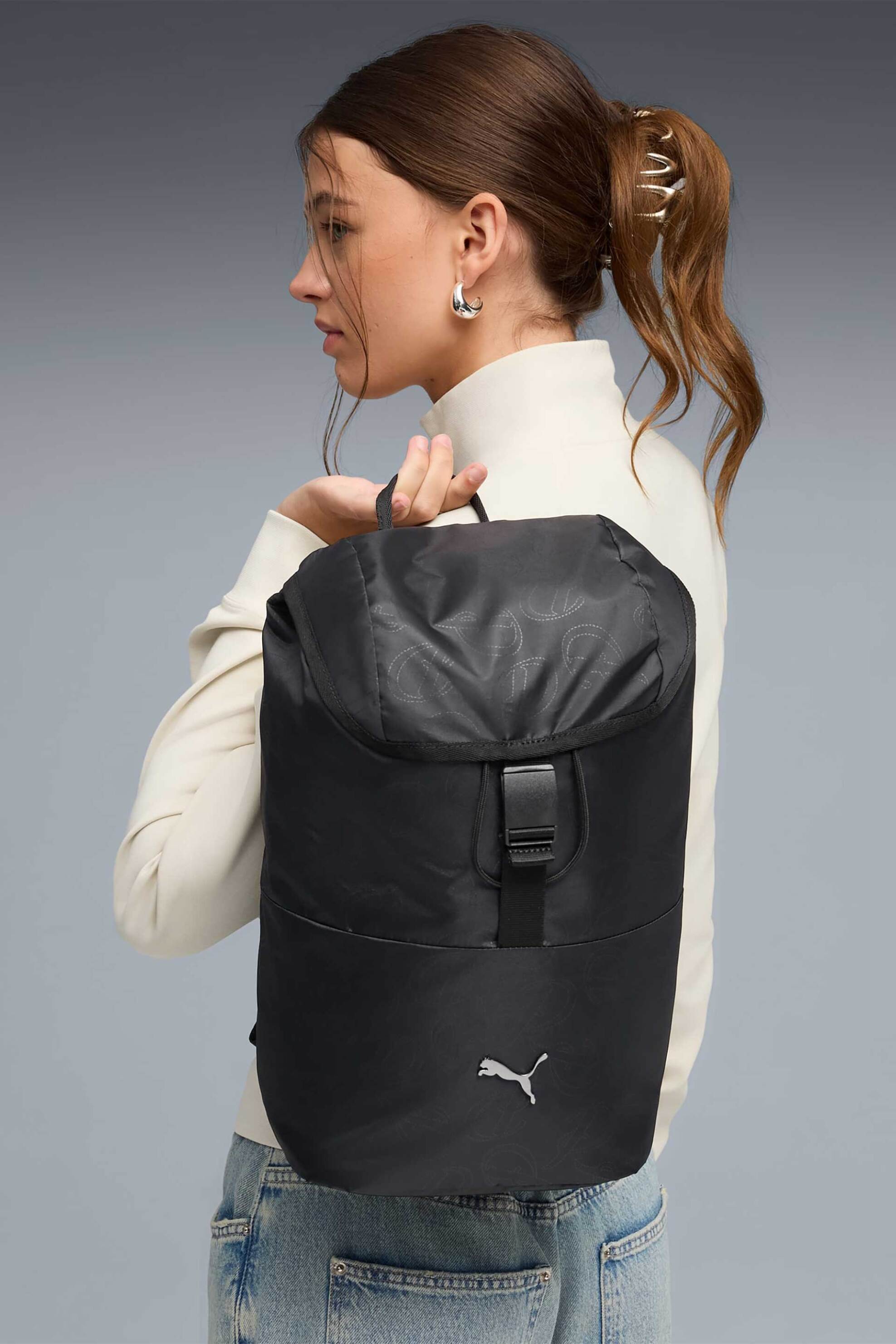 Puma Γυναικείο Backpack με Μεταλλικό Λογότυπο Pop - 091718 Μαύρο