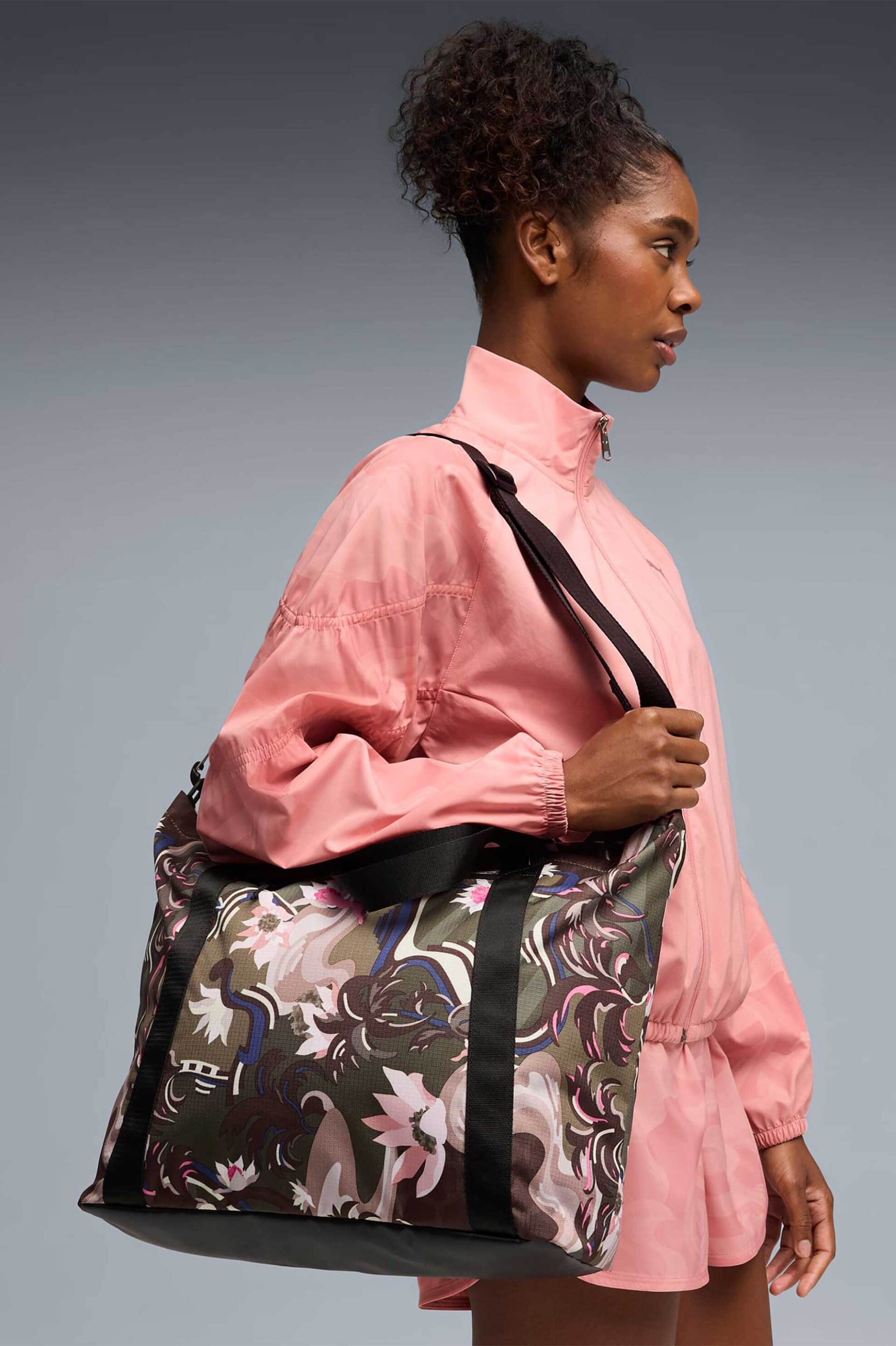 Puma Γυναικεία Τσάντα Shopper με Floral Print Active Training Essentials - 092392 Λαδί