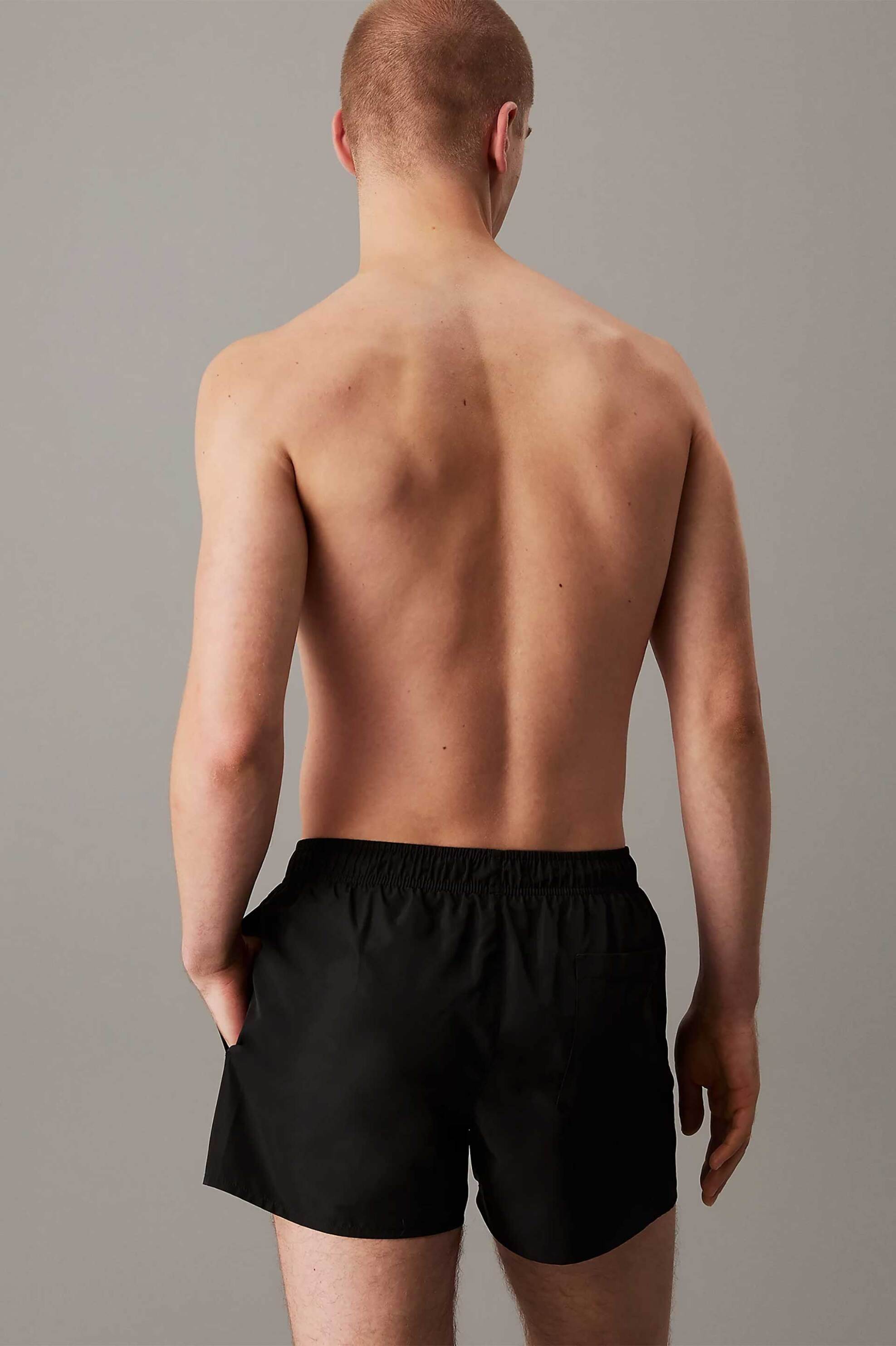 Calvin Klein Ανδρικό Μαγιό Σορτς Μονόχρωμο με Monogram Print - Km0Km01099 Μαύρο