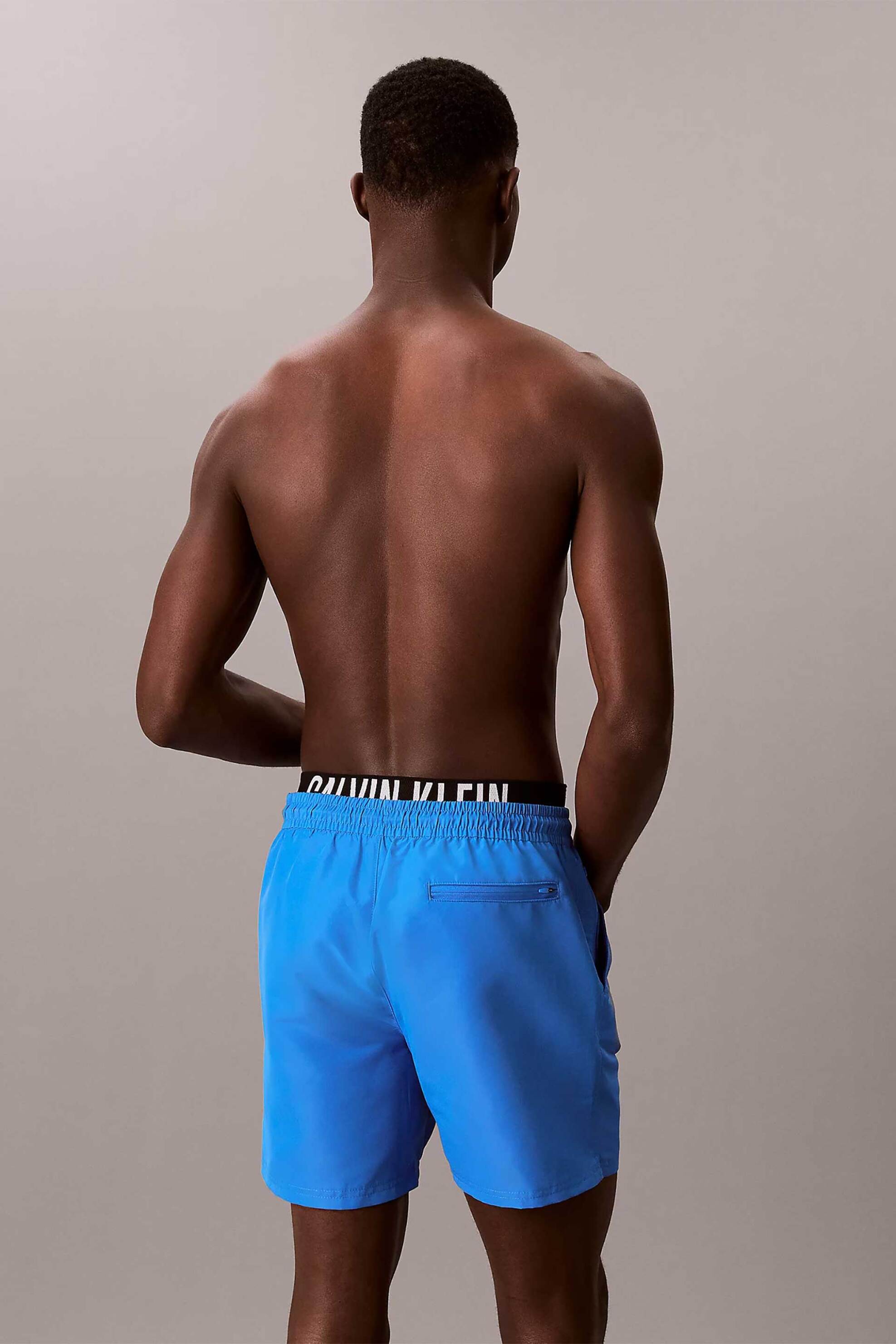 Calvin Klein Ανδρικό Μαγιό Σορτς Medium με Διπλή Μέση Και Λογότυπο - Lv00N61015 Μπλε