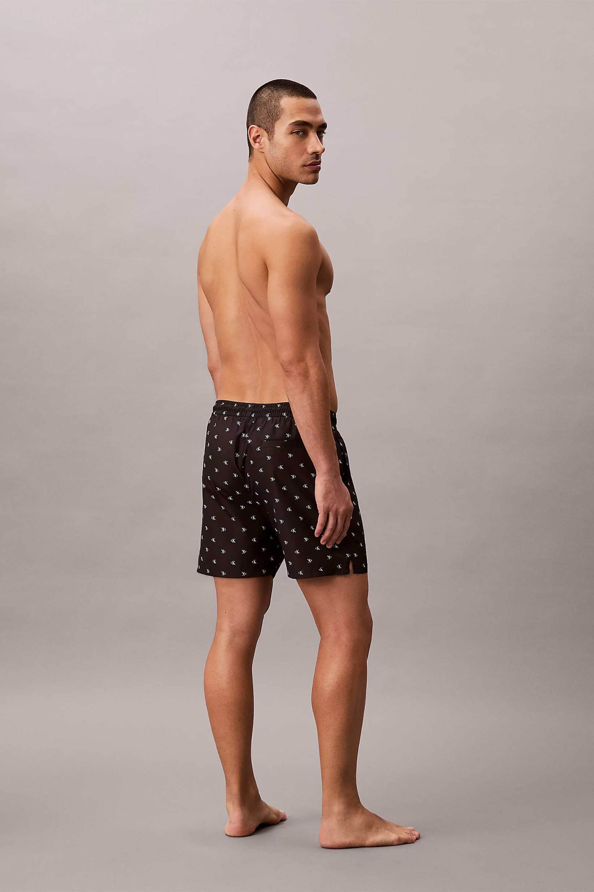 Calvin Klein Ανδρικό Μαγιό Σορτς Medium με Logo Patch - Lv00N61027 Μαύρο