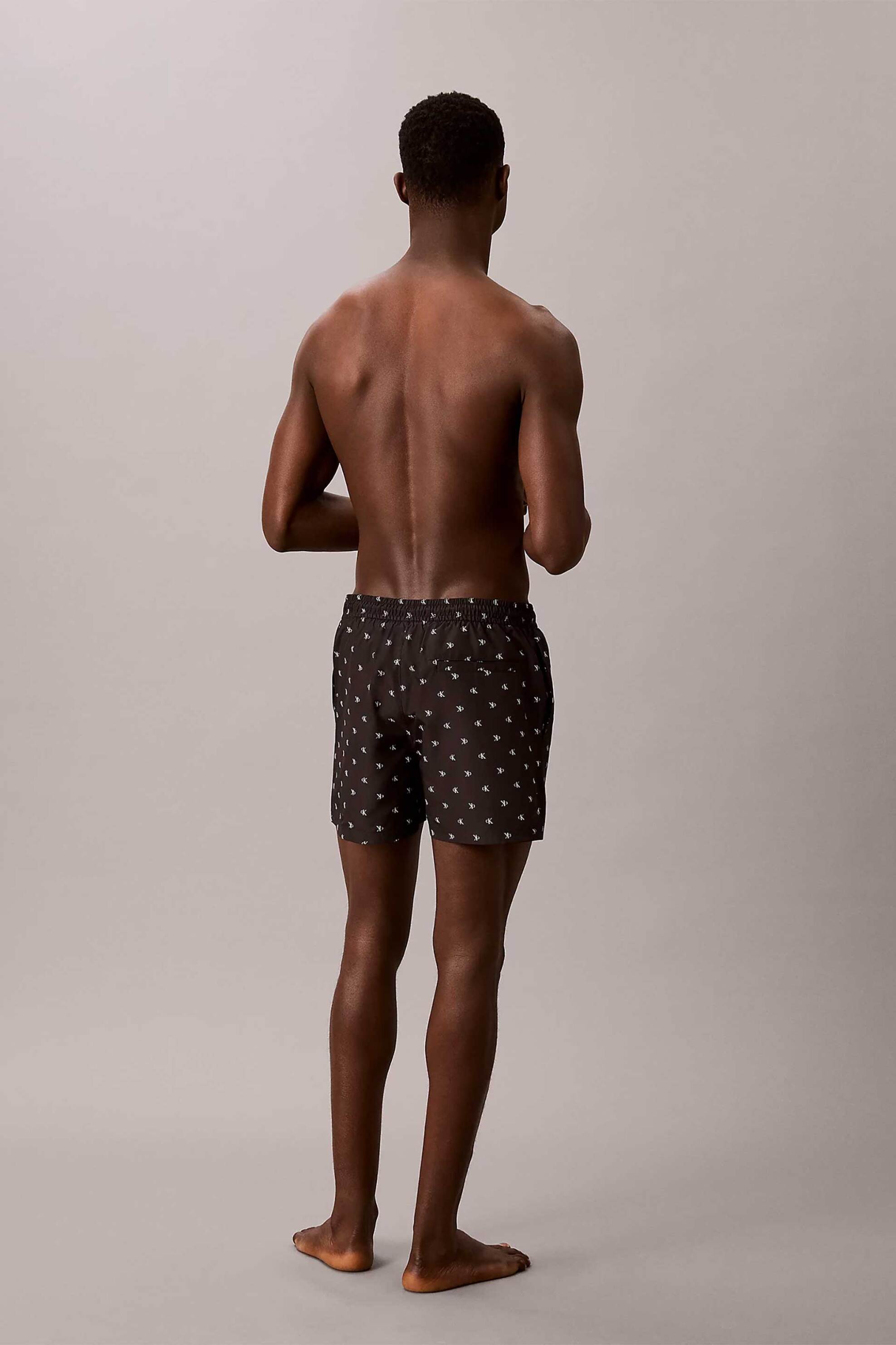 Calvin Klein Ανδρικό Μαγιό Σορτς Short με Logo Patch - Lv00N61028 Ασπρόμαυρο
