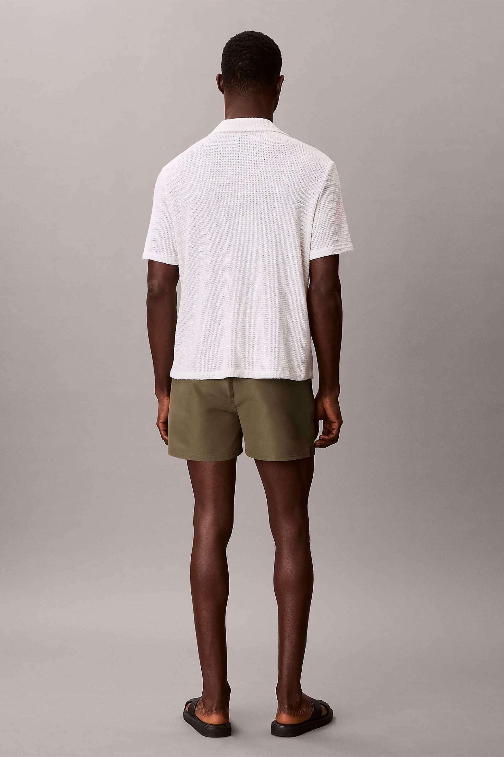Calvin Klein Ανδρικό Μαγιό Σορτς Short με Λογότυπο - Lv00N61048 Λαδί