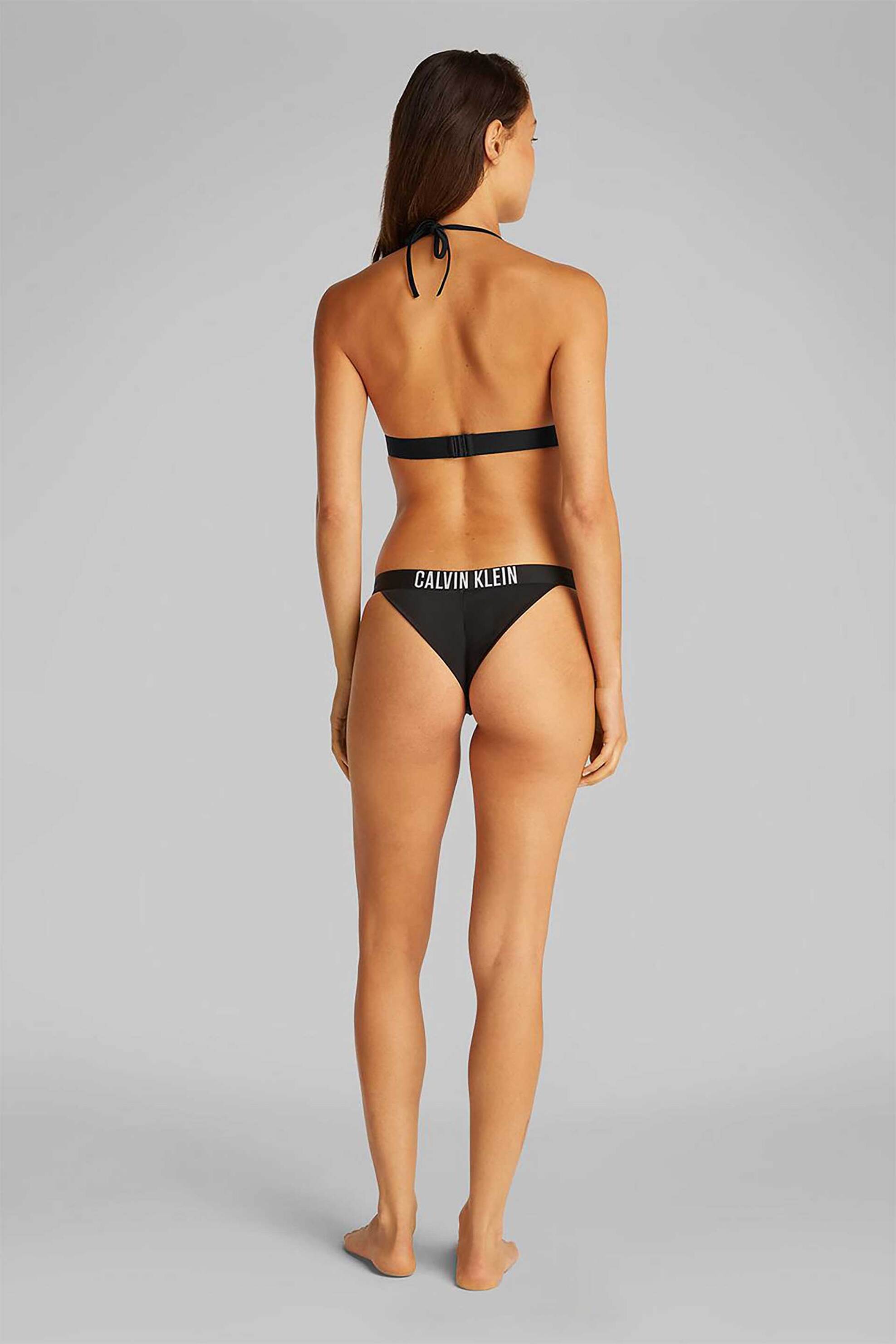 Calvin Klein γυναικείο μαγιό μπικίνι τοπ triangle με λογότυπο - KW0KW02854 Μαύρο