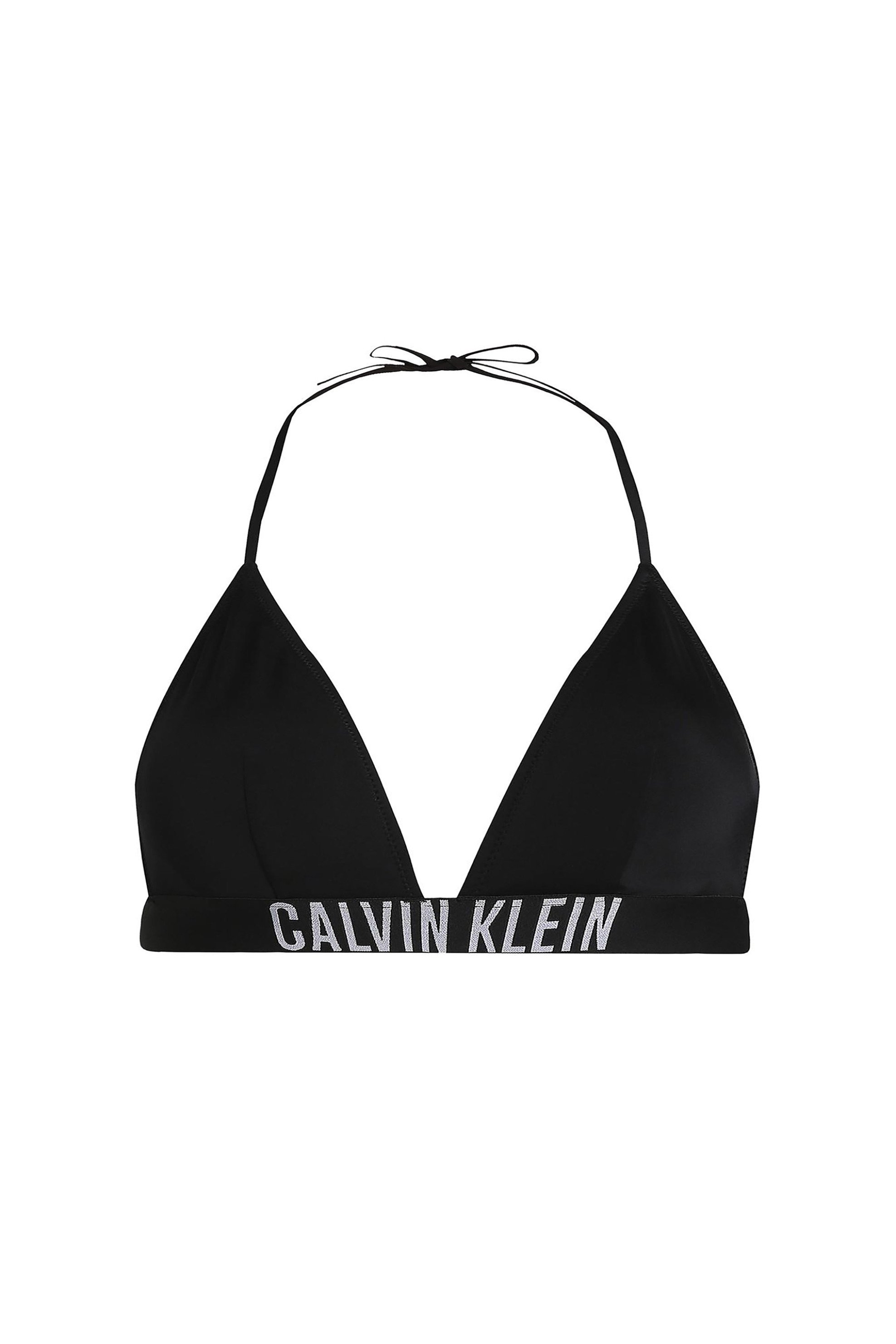 Calvin Klein γυναικείο μαγιό μπικίνι τοπ triangle με λογότυπο - KW0KW02854 Μαύρο