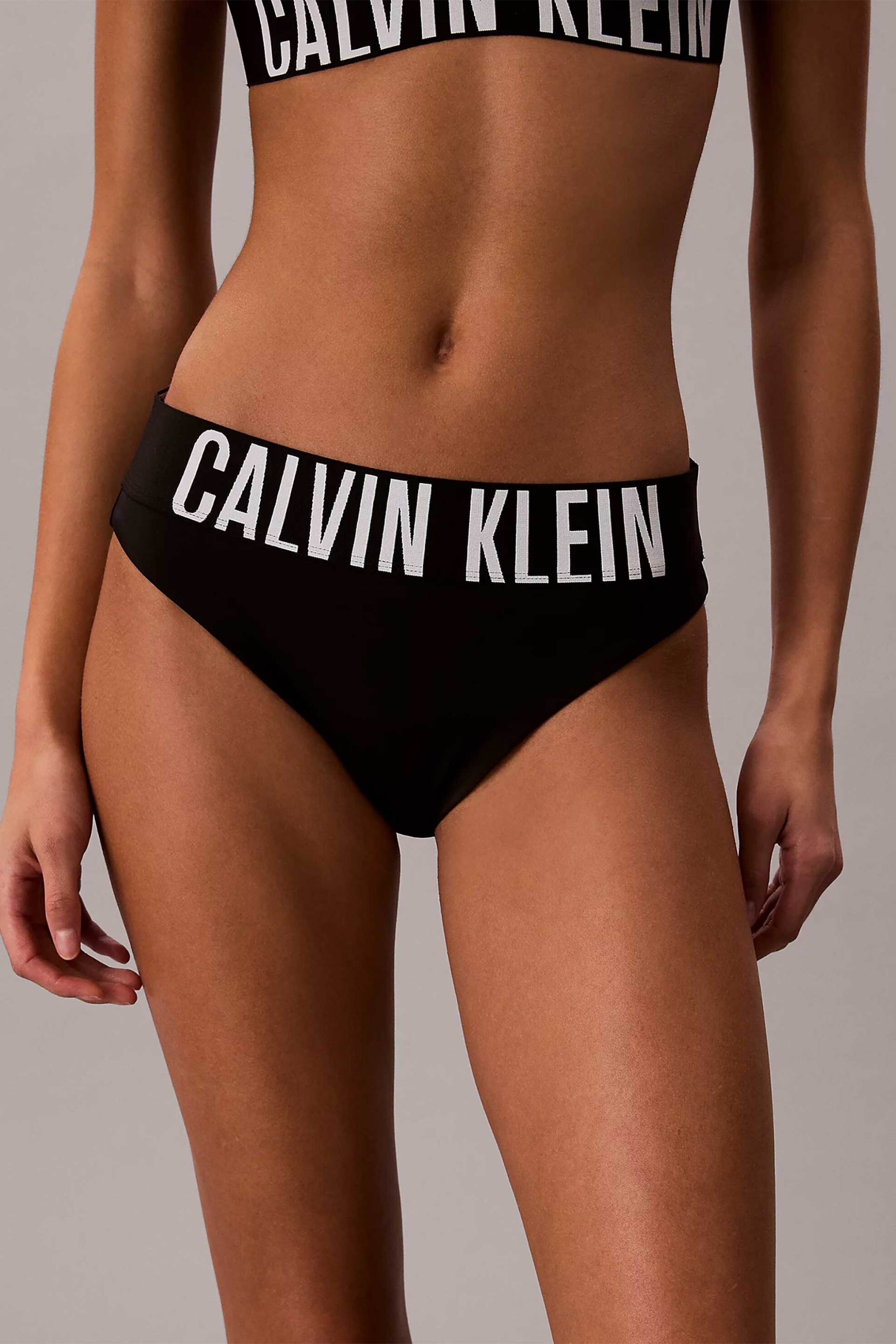 Calvin Klein γυναικείο μαγιό μπικίνι σλιπ με λογότυπο - LV00Q61190 Μαύρο