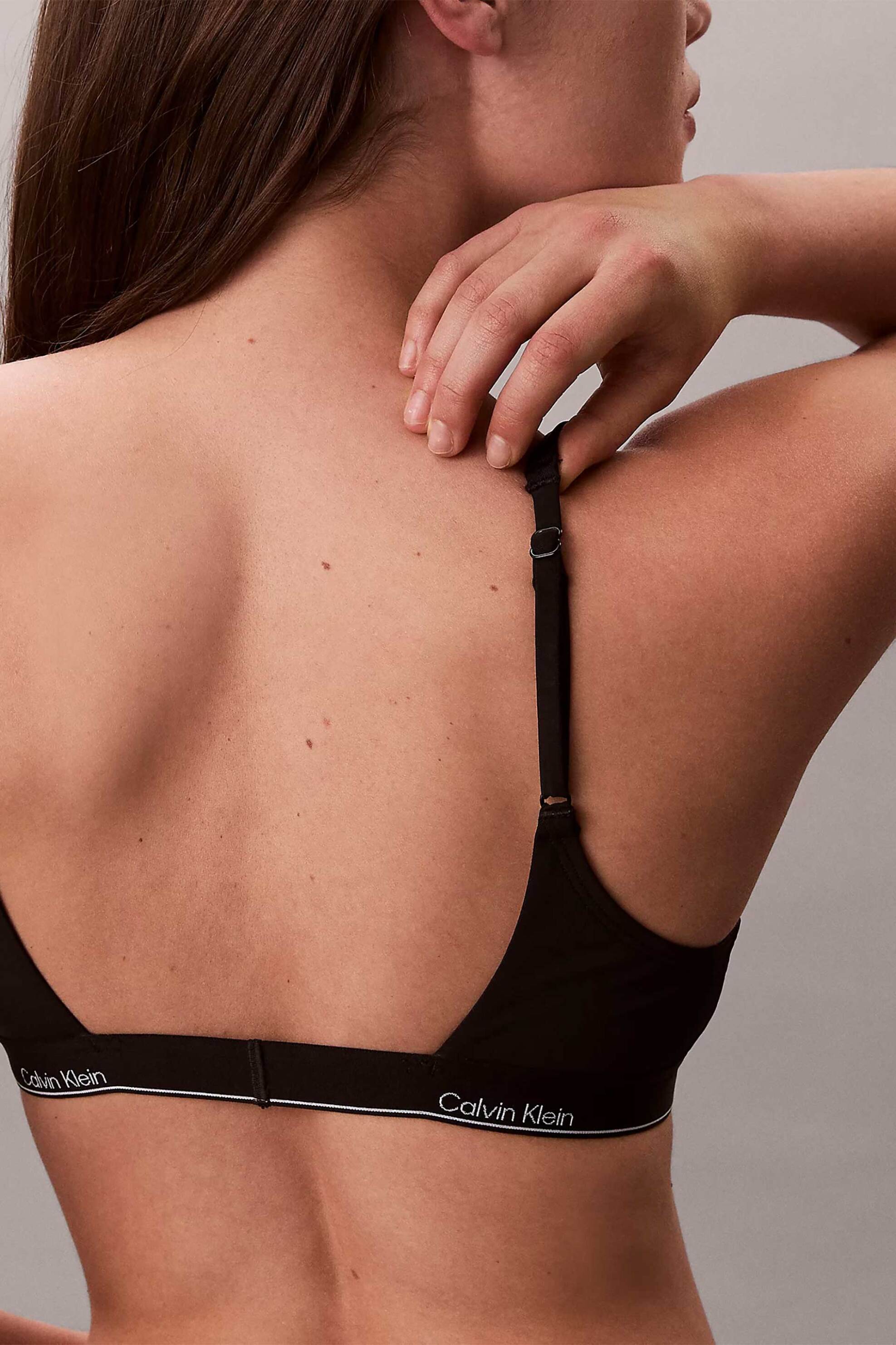 Calvin Klein Γυναικείο Μαγιό Μπικίνι Τοπ Bralette με Λογότυπο - Lv00Q61207 Μαύρο