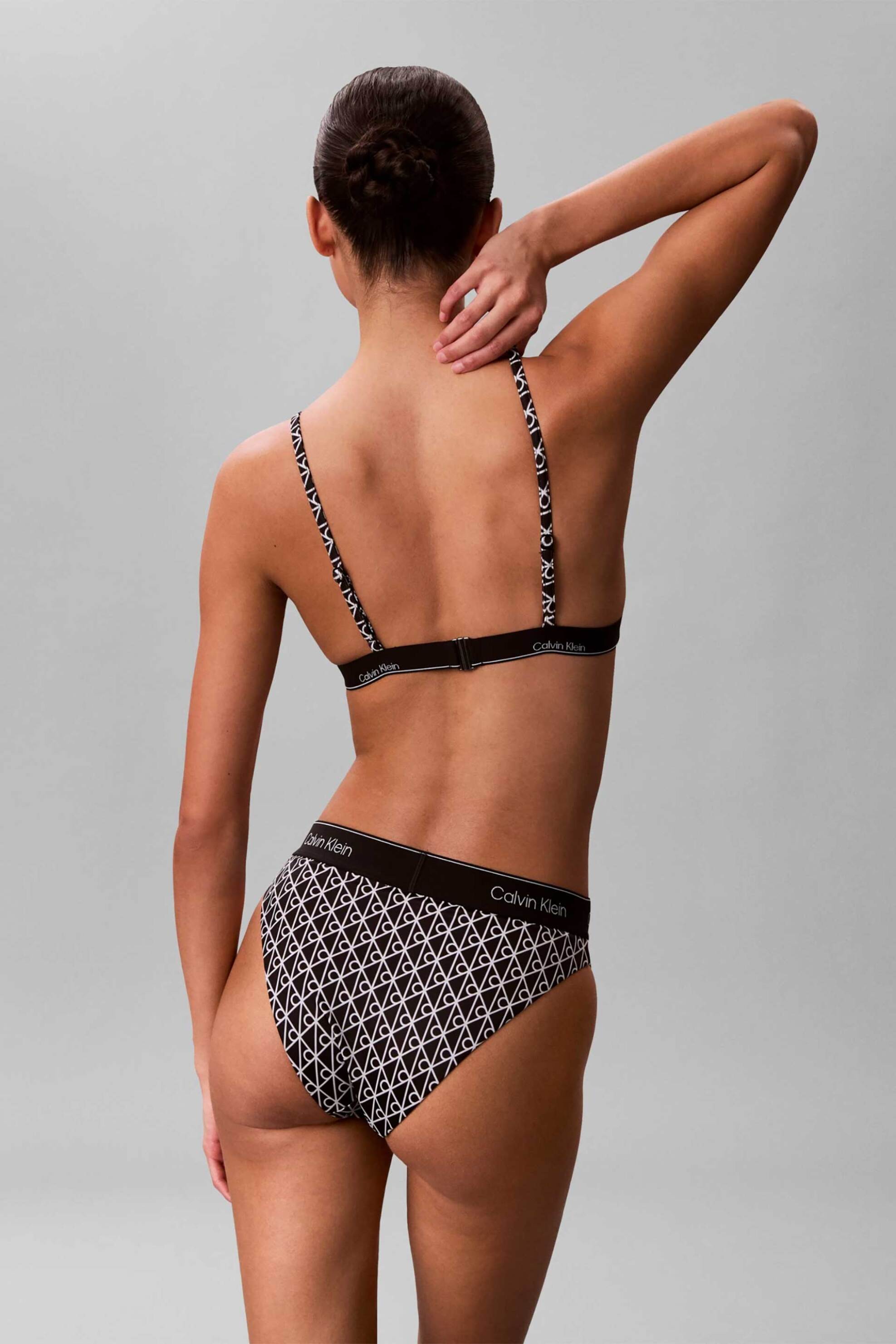 Calvin Klein Γυναικείο Μαγιό Μπικίνι Τοπ Triangle - Lv00Q61208 Ασπρόμαυρο